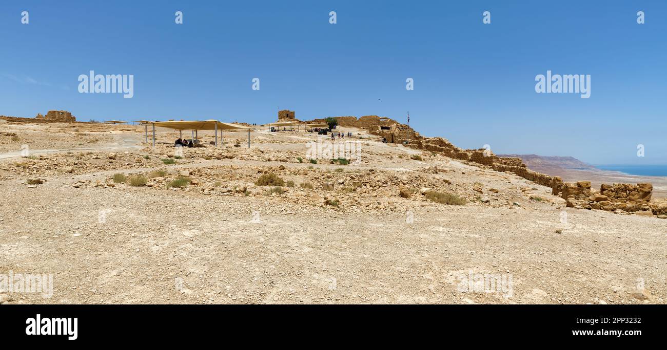 Masada National Park nel deserto della Giudea meridionale in Israele Foto Stock