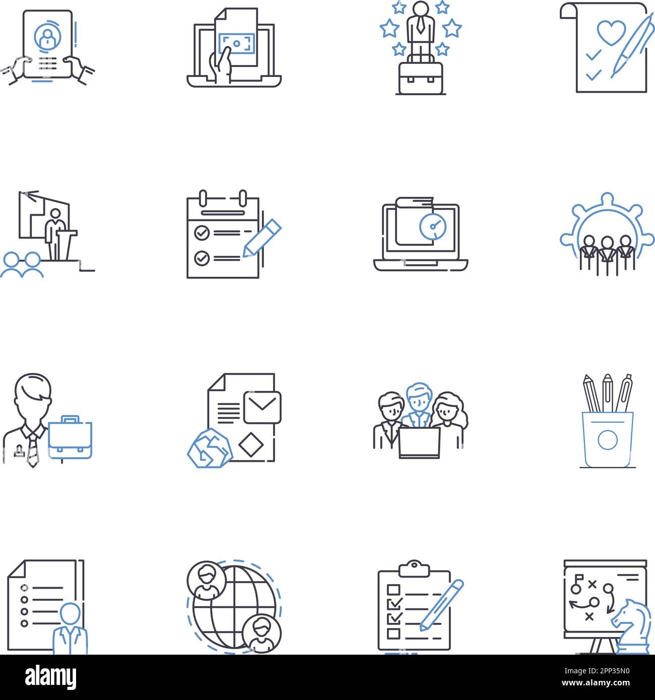 Collezione di icone della linea di attivismo di GrassRoots. Protesta, Comunità, cambiamento, difesa, Empowerment, GrassRoots, vettore sociale e illustrazione lineare Illustrazione Vettoriale