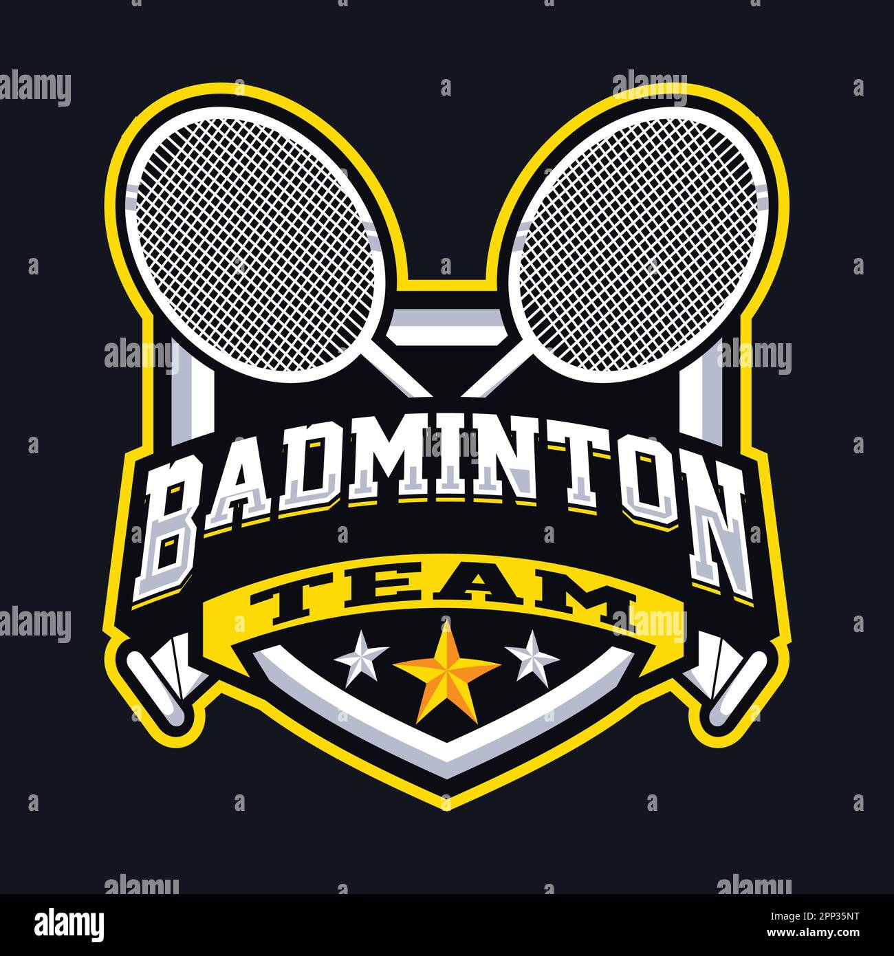 Logo mascotte Team Badminton Illustrazione Vettoriale