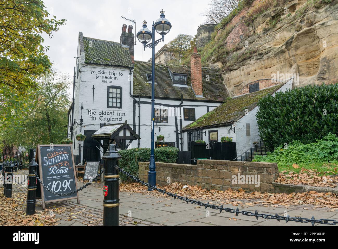 YE Olde viaggio a Gerusalemme, Nottingham, ha detto di essere la più antica locanda in Inghilterra, fondata nel 1189 d.C. Foto Stock