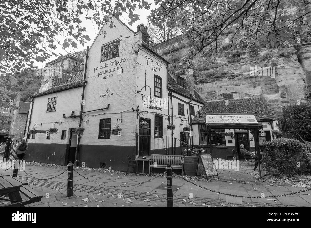 YE Olde viaggio a Gerusalemme, Nottingham, ha detto di essere la più antica locanda in Inghilterra, fondata nel 1189 d.C. Foto Stock