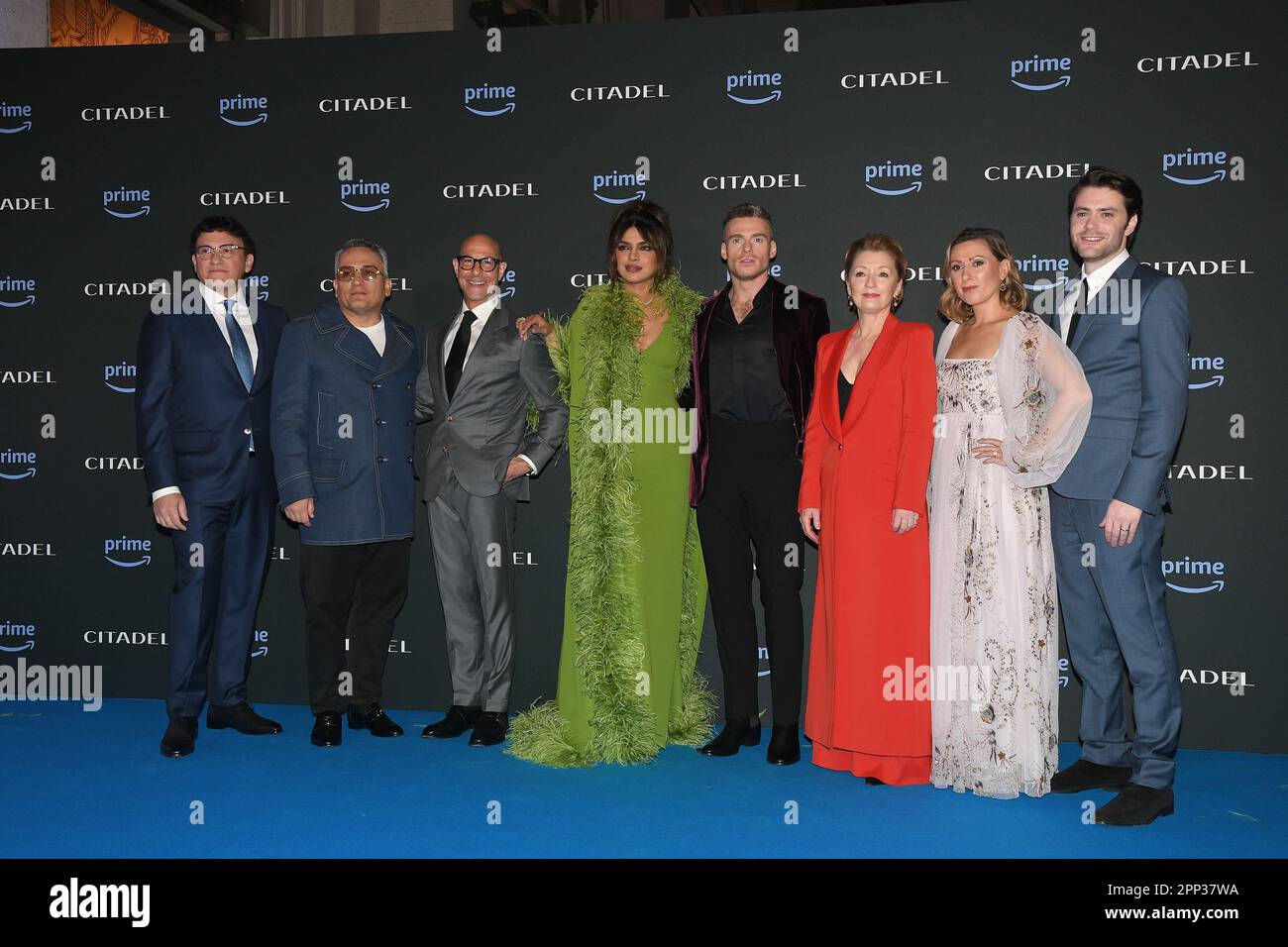 Roma, Italia. 21st Apr, 2023. Roma, lo Space Cinema moderno Premiere della serie ' Citadel ', nella foto: Anthony Russo Joe Russo Stanley Tucci Priyanka Chopra Jonas Richard Madden Lesley Manville Angela Russo Otstot David Weil Credit: Independent Photo Agency/Alamy Live News Foto Stock