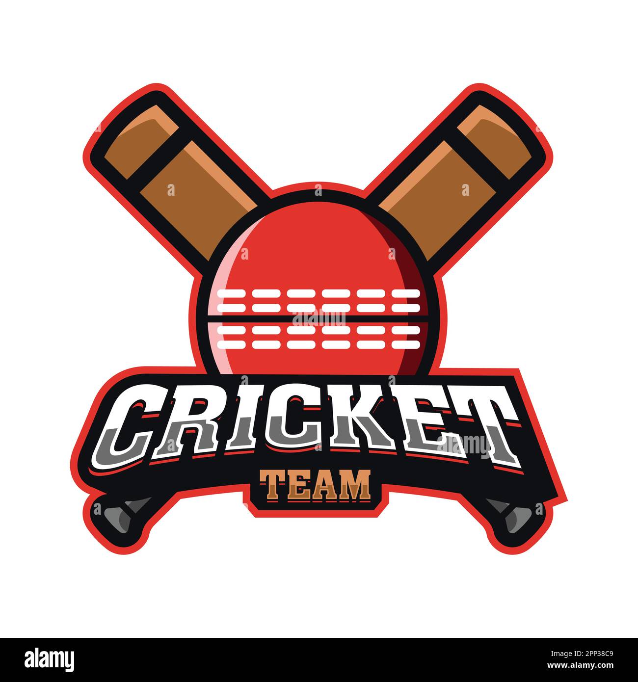 Mascotte con logo Cricket Team Illustrazione Vettoriale
