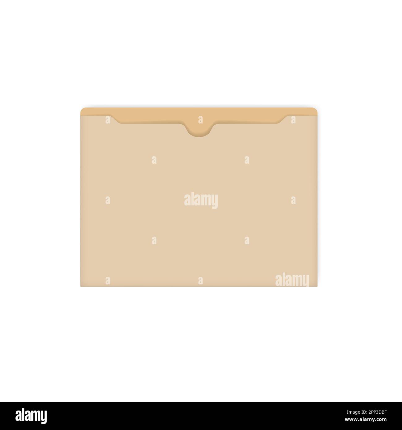 Giacca lima vuota manila con linguetta a taglio dritto, mockup vettoriale. Busta piatta per documenti in formato lettera, mock-up Illustrazione Vettoriale