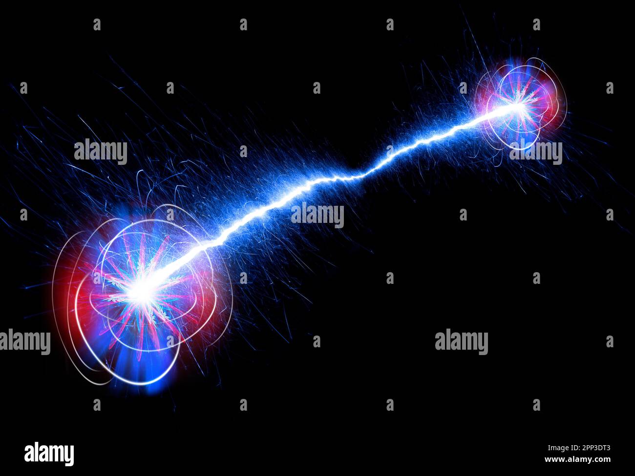 Entanglement quantistico, illustrazione concettuale Foto Stock