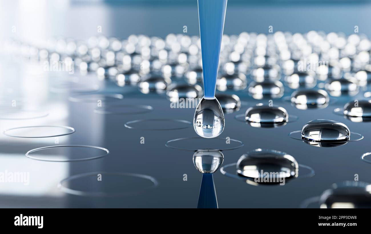 Campioni su un microarray, illustrazione Foto Stock