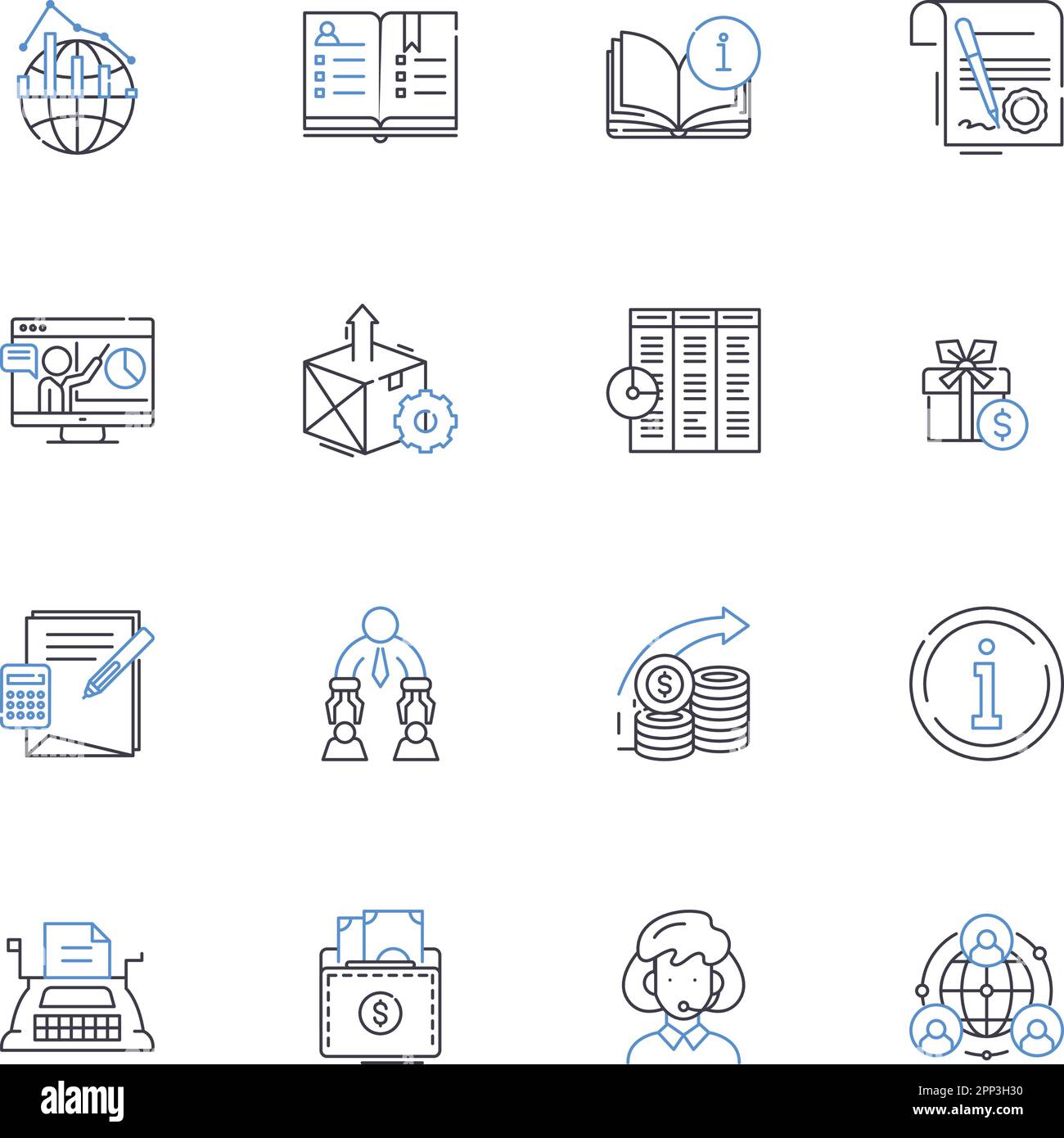 Raccolta di icone della riga di gestione del rischio. Mitigazione, analisi, valutazione, pianificazione, identificazione, Controllo, vettore di minimizzazione e lineare Illustrazione Vettoriale