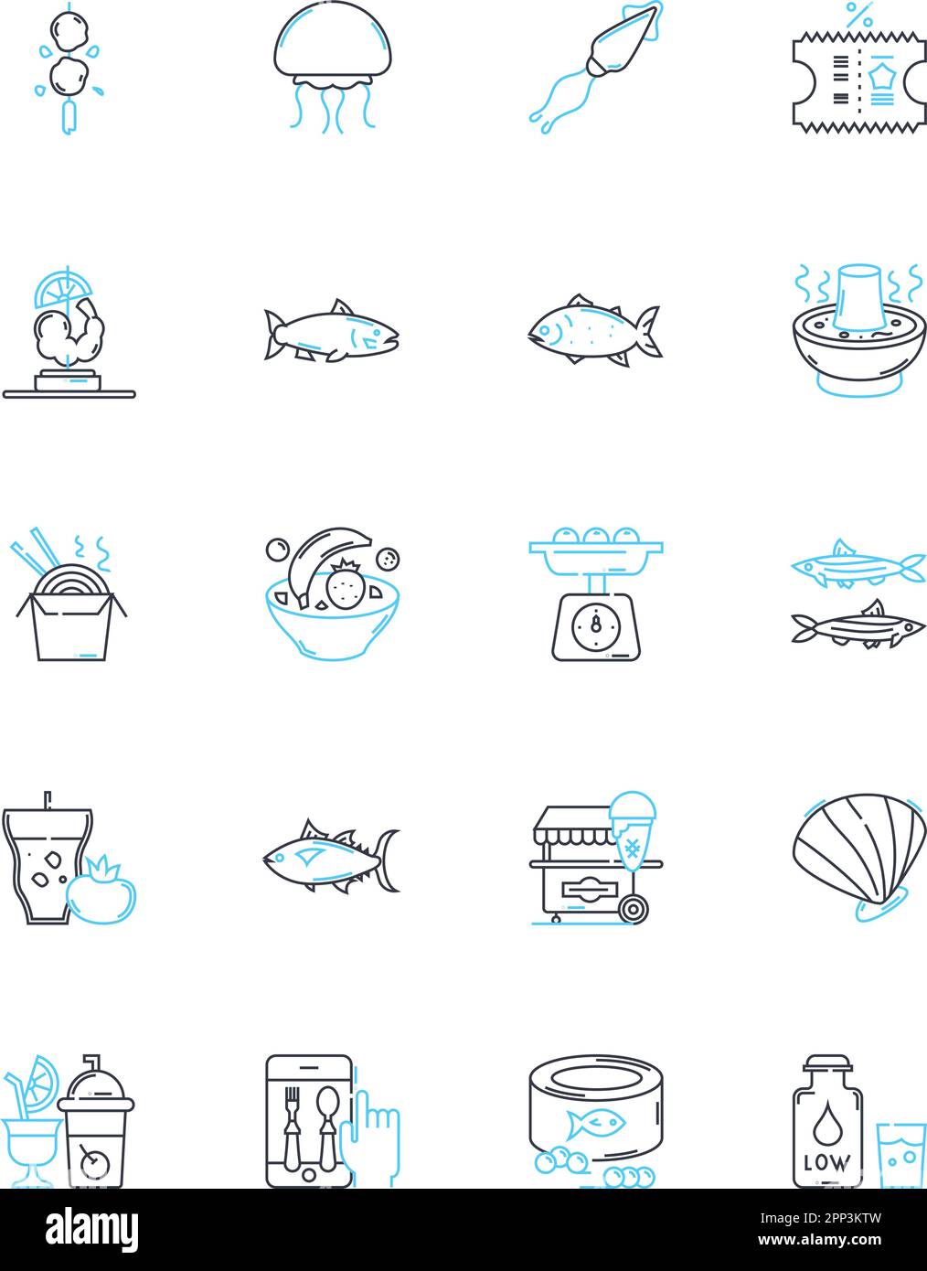 Icone lineari del ristorante sul lungomare. Oceano, Porto, Dockside, Marina, Mare, Bayside, Waterside linea vettoriale e segnali concettuali. Molo, yacht Illustrazione Vettoriale