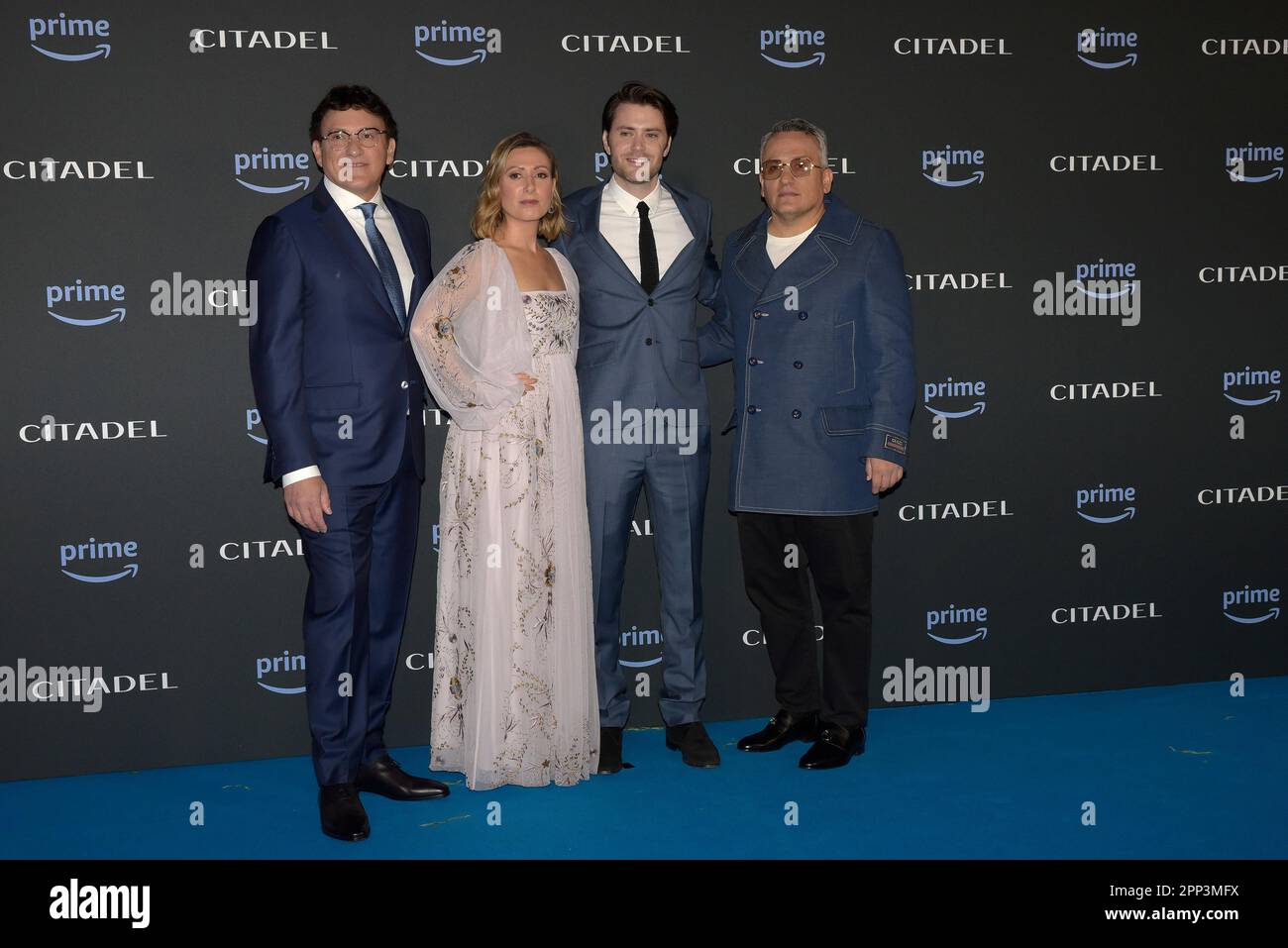 Roma, Italia. 21st Apr, 2023. Anthony Russo, Angela Russo Otstot, David Weil e Joe Russo partecipano alla prima serie televisiva della Citadel a Roma. Credit: SOPA Images Limited/Alamy Live News Foto Stock