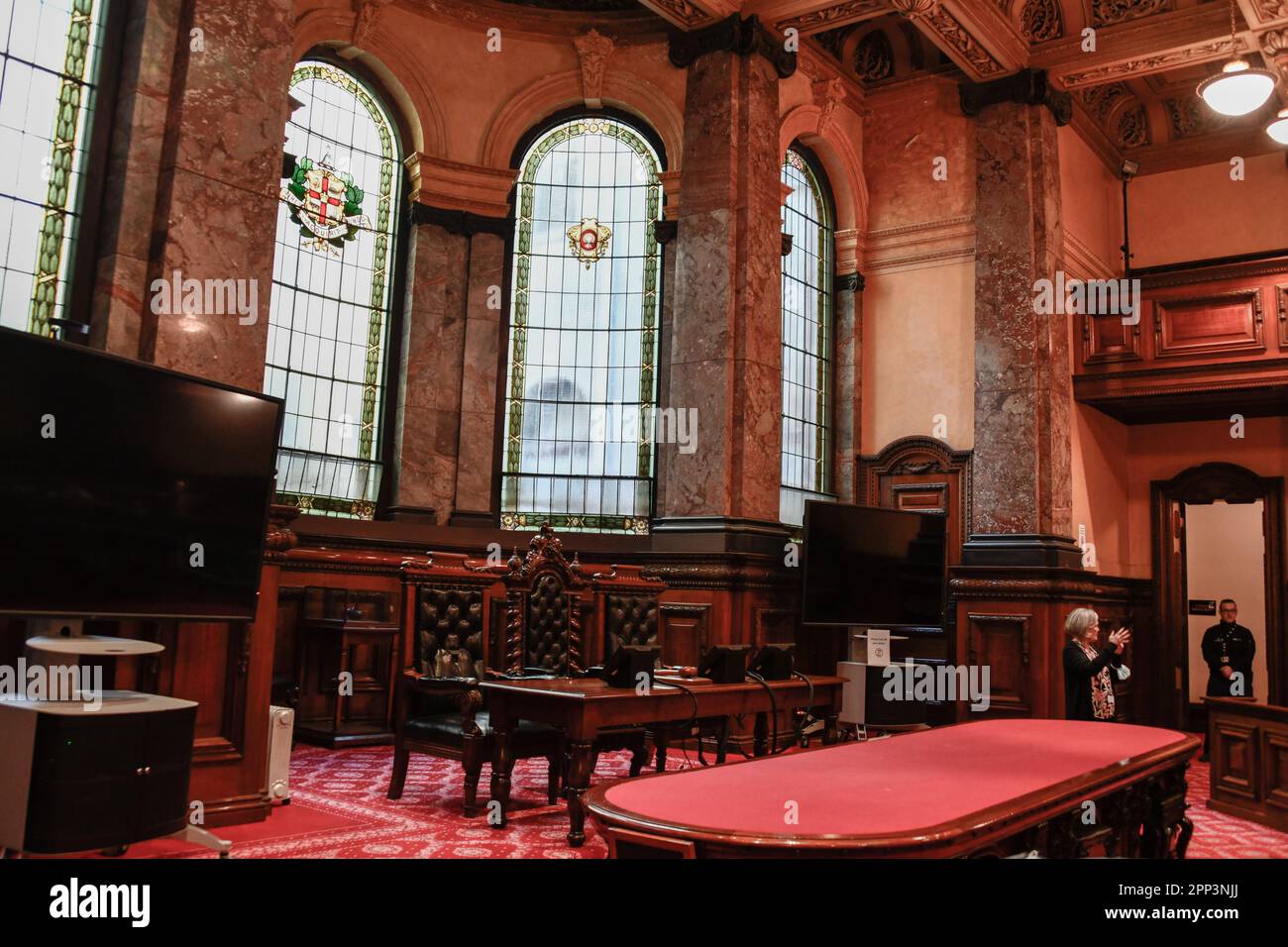 Melbourne Town Hall Council Chambers, Melbourne, Victoria, Australia Foto Stock