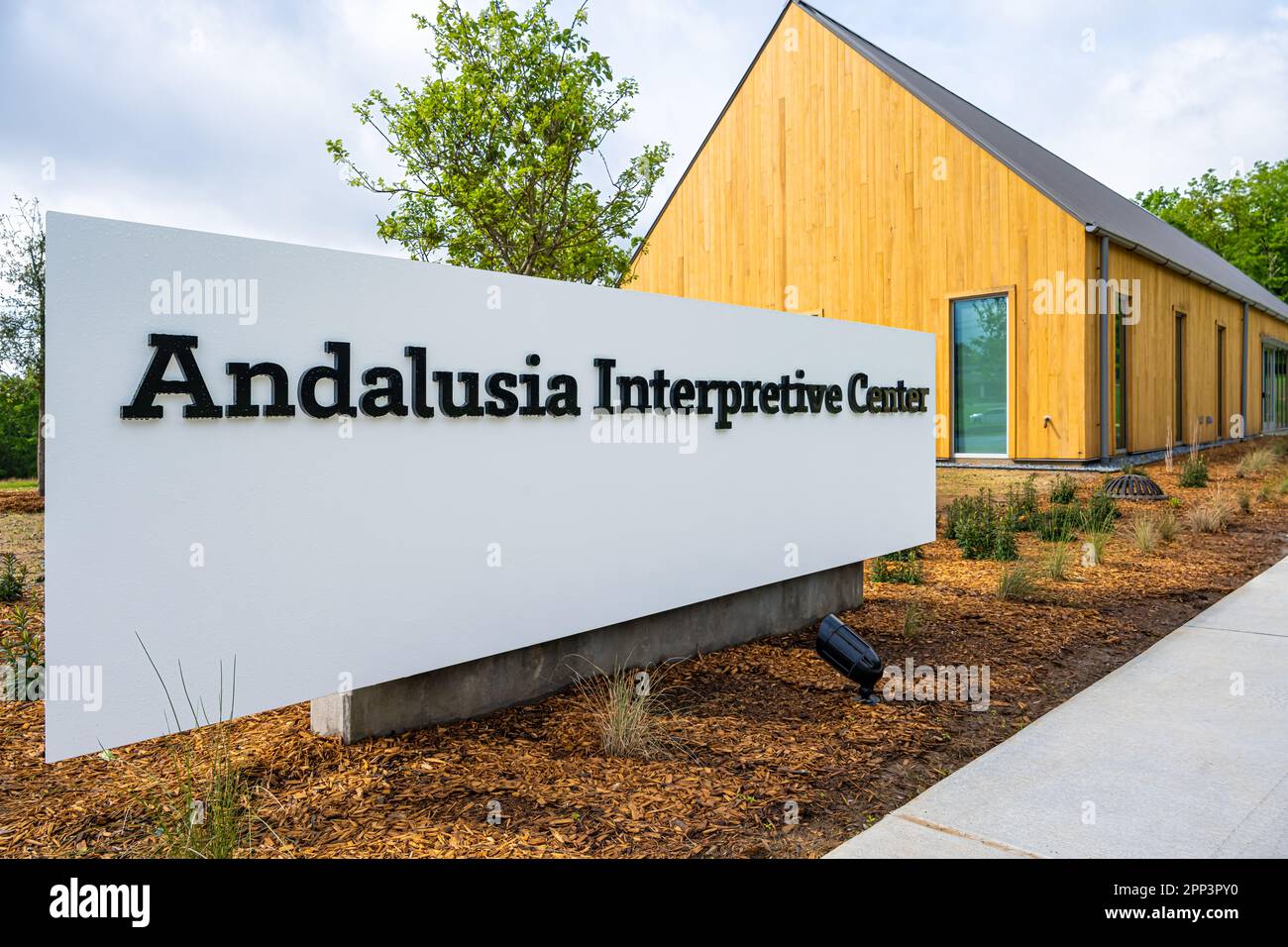 Andalusia Interpretive Center vicino alla casa storica dello scrittore americano gotico meridionale Flannery o'Connor a Milledgeville, Georgia. (USA) Foto Stock