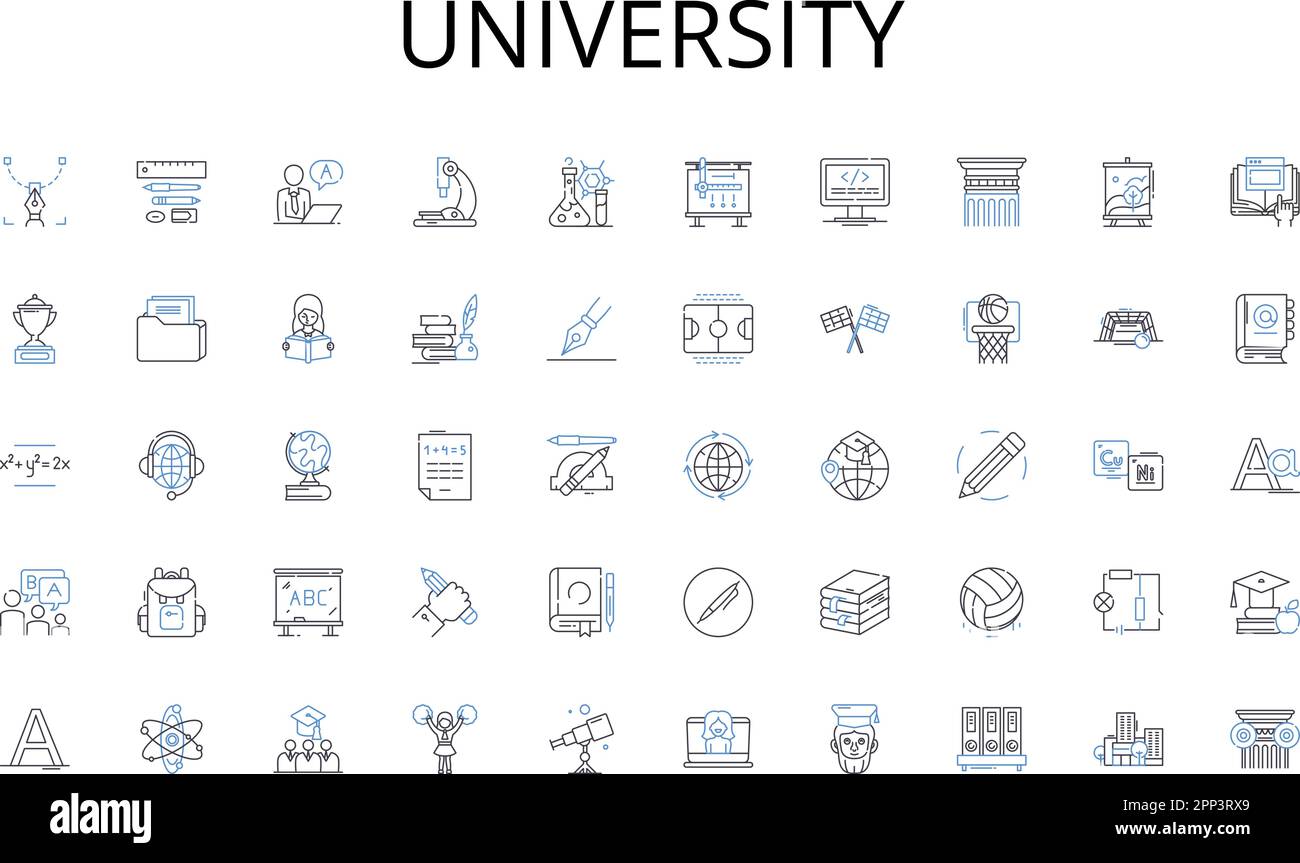 Collezione di icone della linea universitaria. Natura selvaggia, habitat, biodiversità, ecosistema, flora, Fauna, natura vettoriale e illustrazione lineare. Bioma Illustrazione Vettoriale