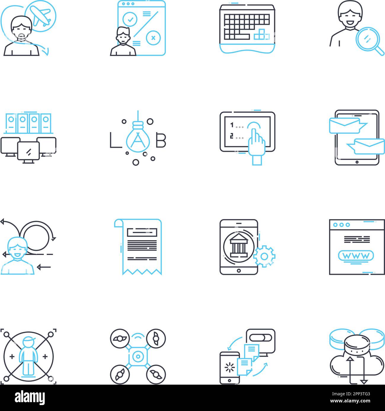 Set di icone lineari per l'identità del cliente. Autenticazione, verifica, identificazione, convalida, autorizzazione, Personalizzazione, vettore di linea di profilatura Illustrazione Vettoriale