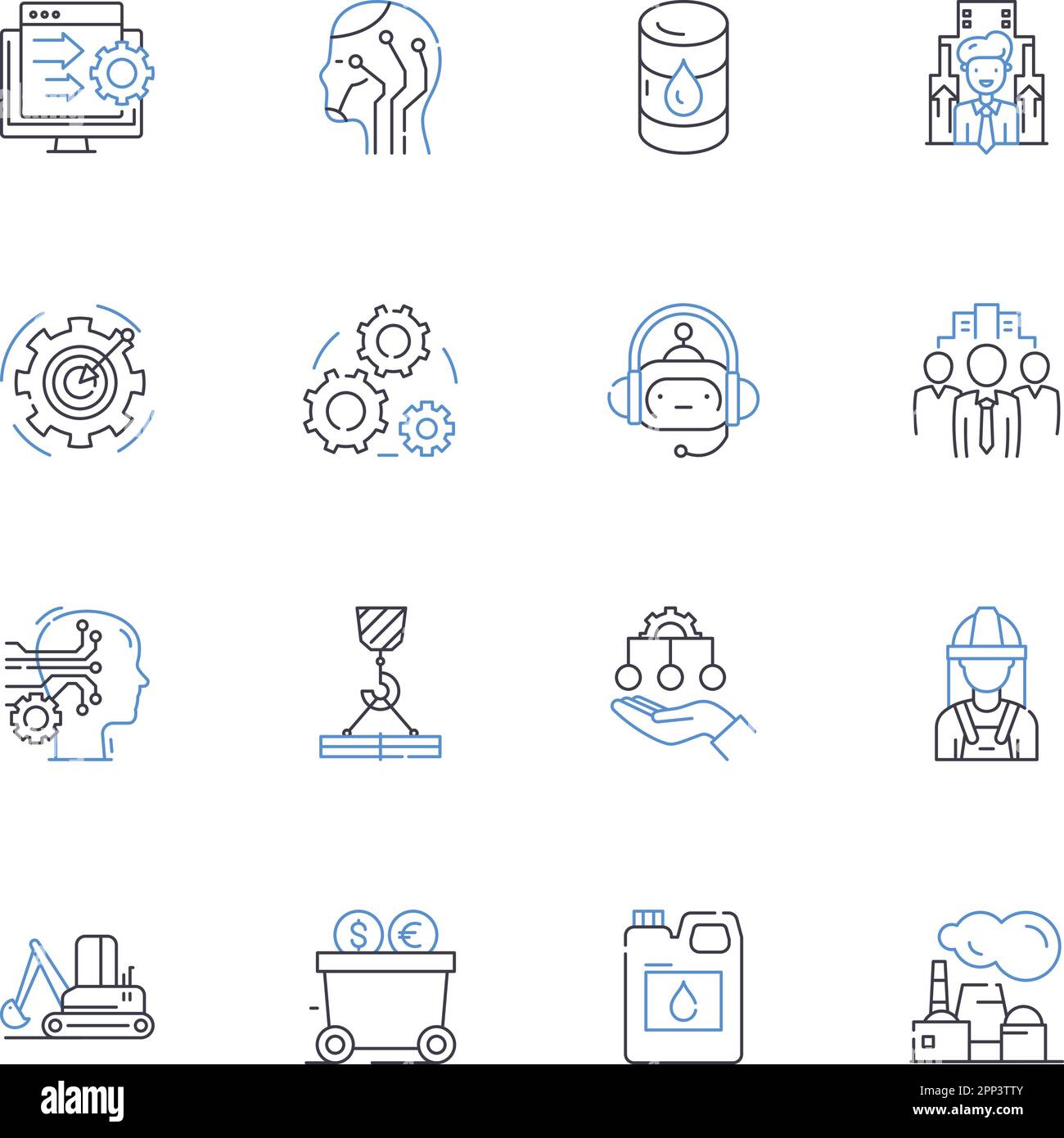 Collezione icone linea Ingegneria chimica. Termodinamica, cinetica, catalisi, controllo di processo, bioreattori, Materiali, vettore di separazione e lineare Illustrazione Vettoriale