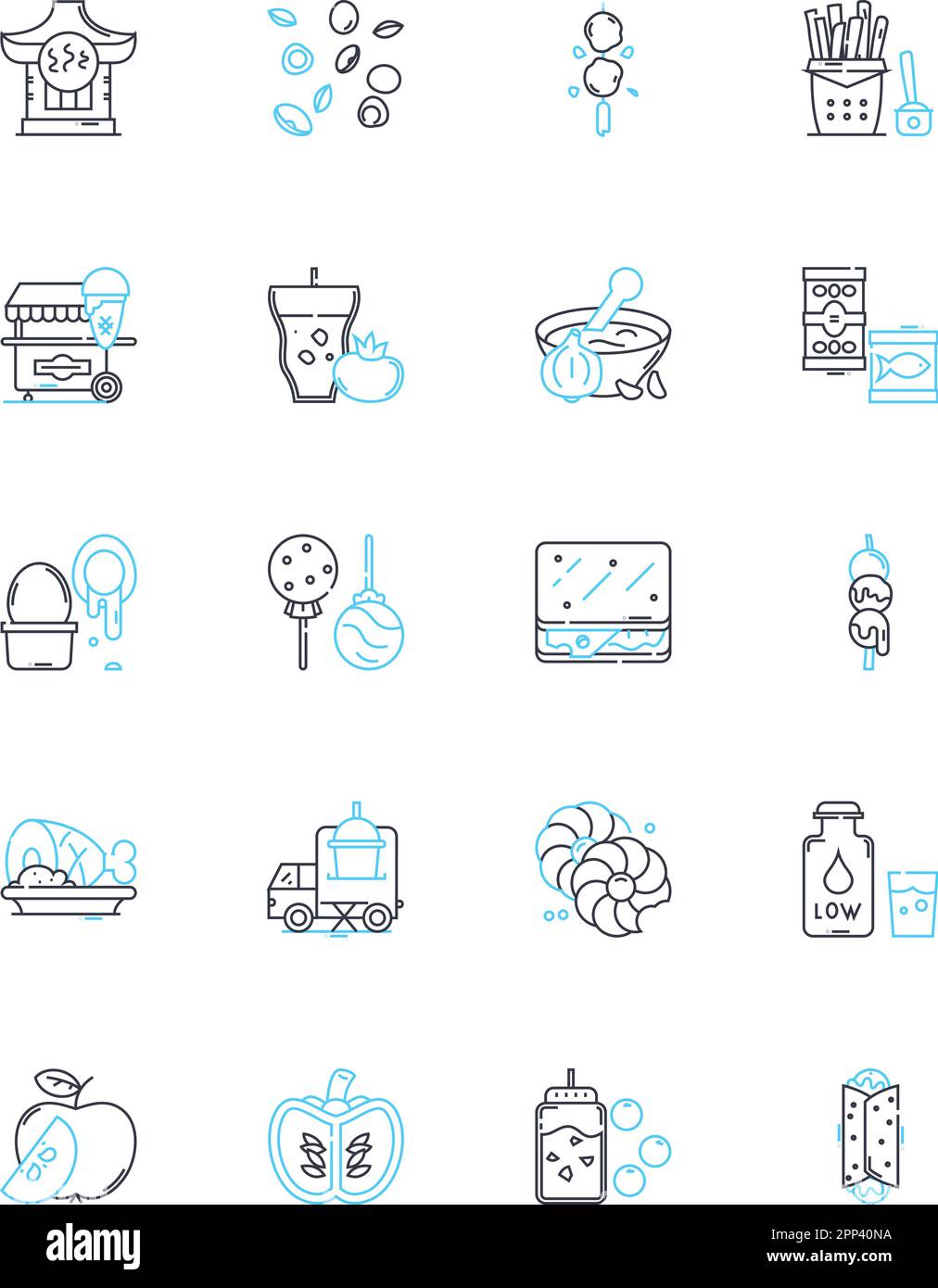 Set icone lineari per negozi d'angolo. Convenienza, pinzatura, locale, necessità, rapido, Neighborhood, vettore di linea su piccola scala e segnali concettuali. Essenziale, Stock Illustrazione Vettoriale