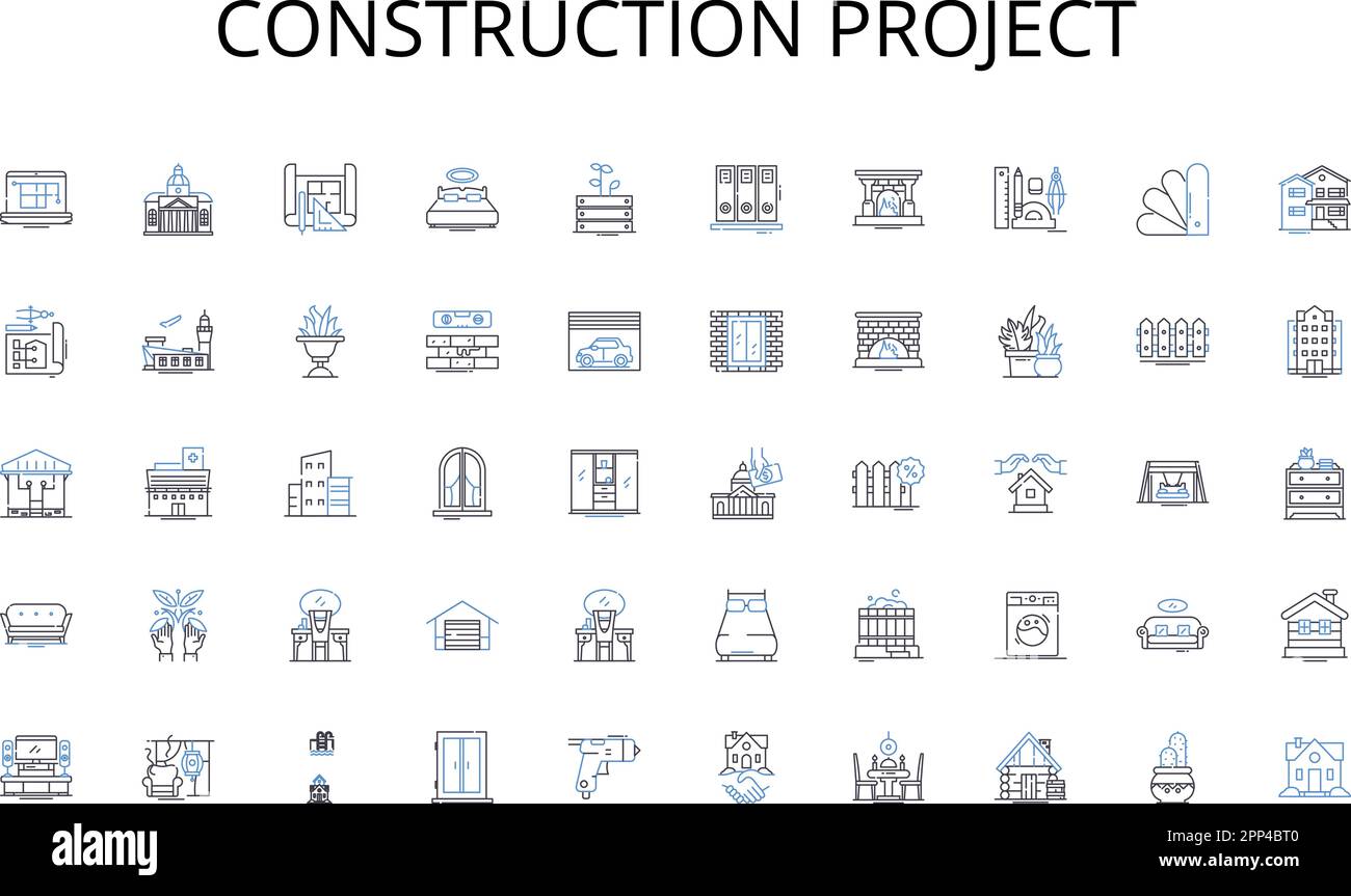 Progetto di costruzione linea icone collezione. Predittivo, ottimizzazione, analisi, tendenze, Approfondimenti, Dati, vettore delle metriche e illustrazione lineare Illustrazione Vettoriale