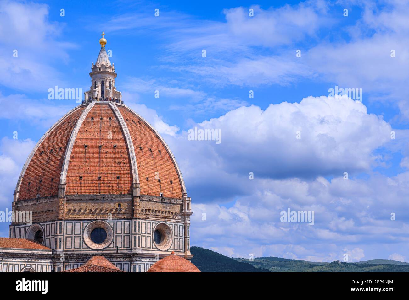 Cattedrale di Santa Maria del Fiore a Firenze: Dettaglio della cupola del Brunelleschi. Foto Stock