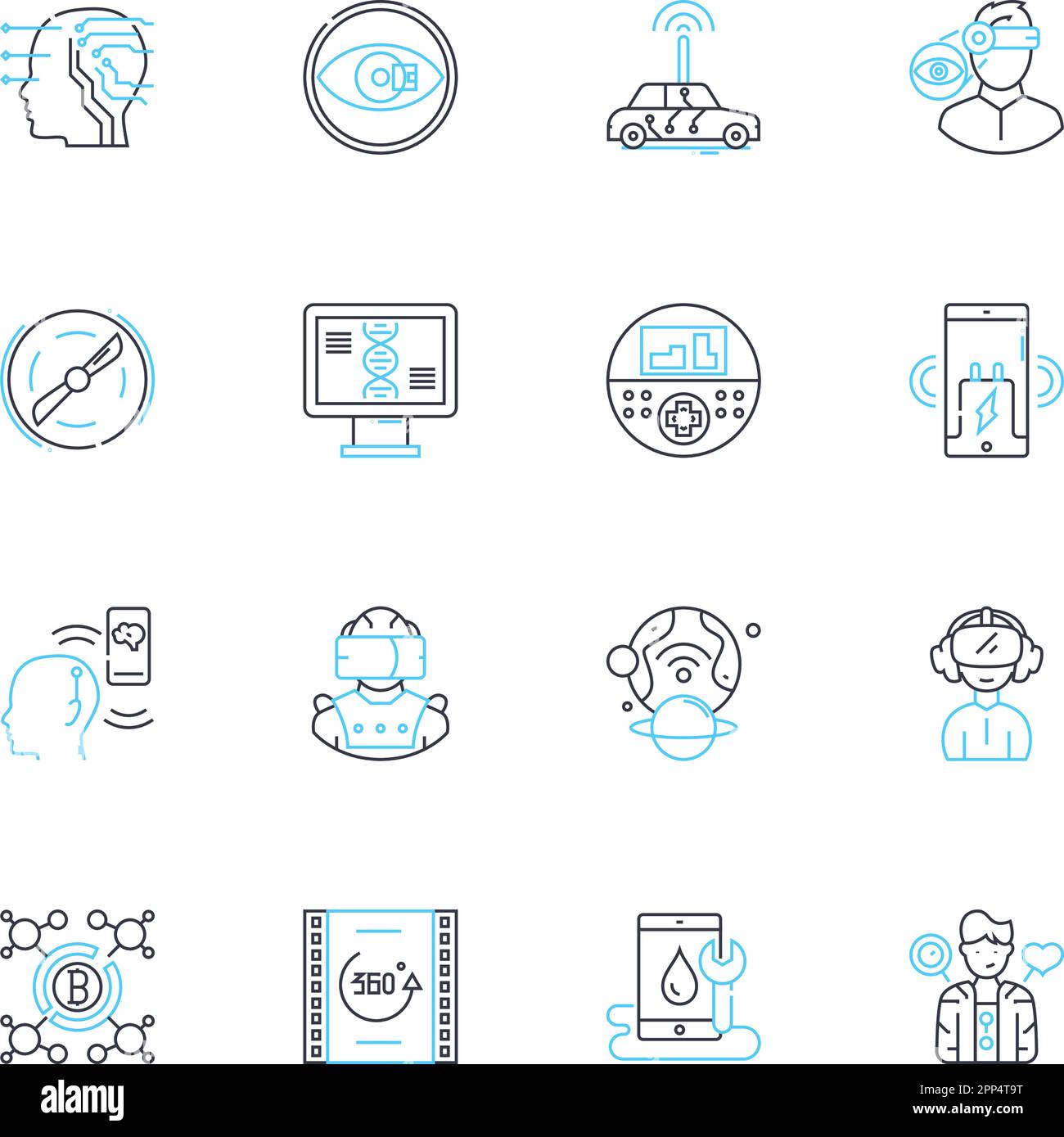 Set di icone lineari per la programmazione Web. HTML, CSS, JavaScript, jQuery, Bootstrap, Segni angolari, vettori di linea reagiscono e concettuali. Vuejs,Nodejs,Estrai Illustrazione Vettoriale