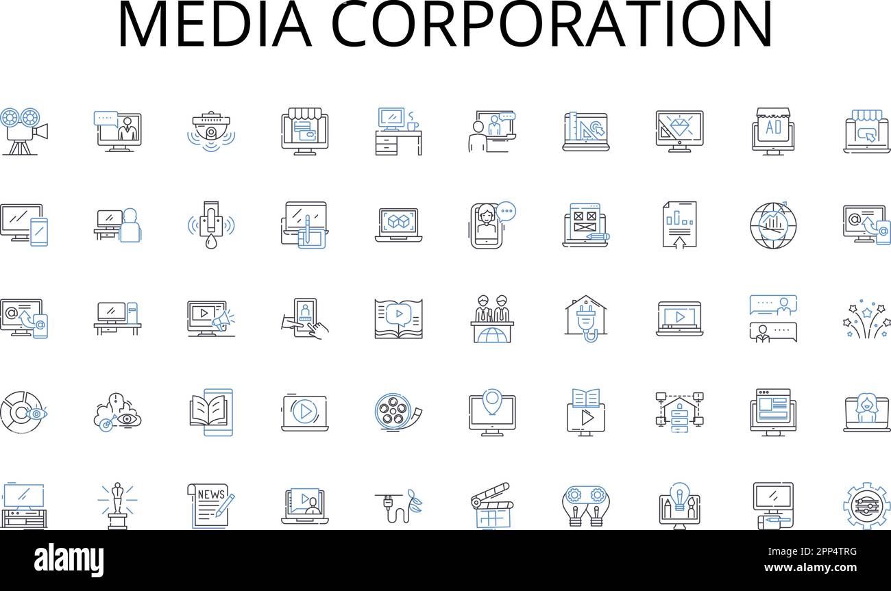 Raccolta di icone della linea aziendale multimediale. Gara, Sprint, Marathon, campo, pista, Salto, proiezione vettoriale e illustrazione lineare. Ostacoli, salto lungo, salto alto Illustrazione Vettoriale