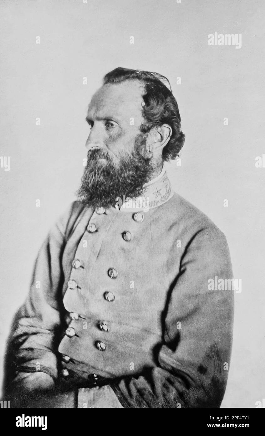 Il generale Stonewall Jackson 'Chancellorsville' Ritratto, preso in una fattoria della contea di Spotylvania il 26 aprile 1863, sette giorni prima della sua morte. Foto Stock