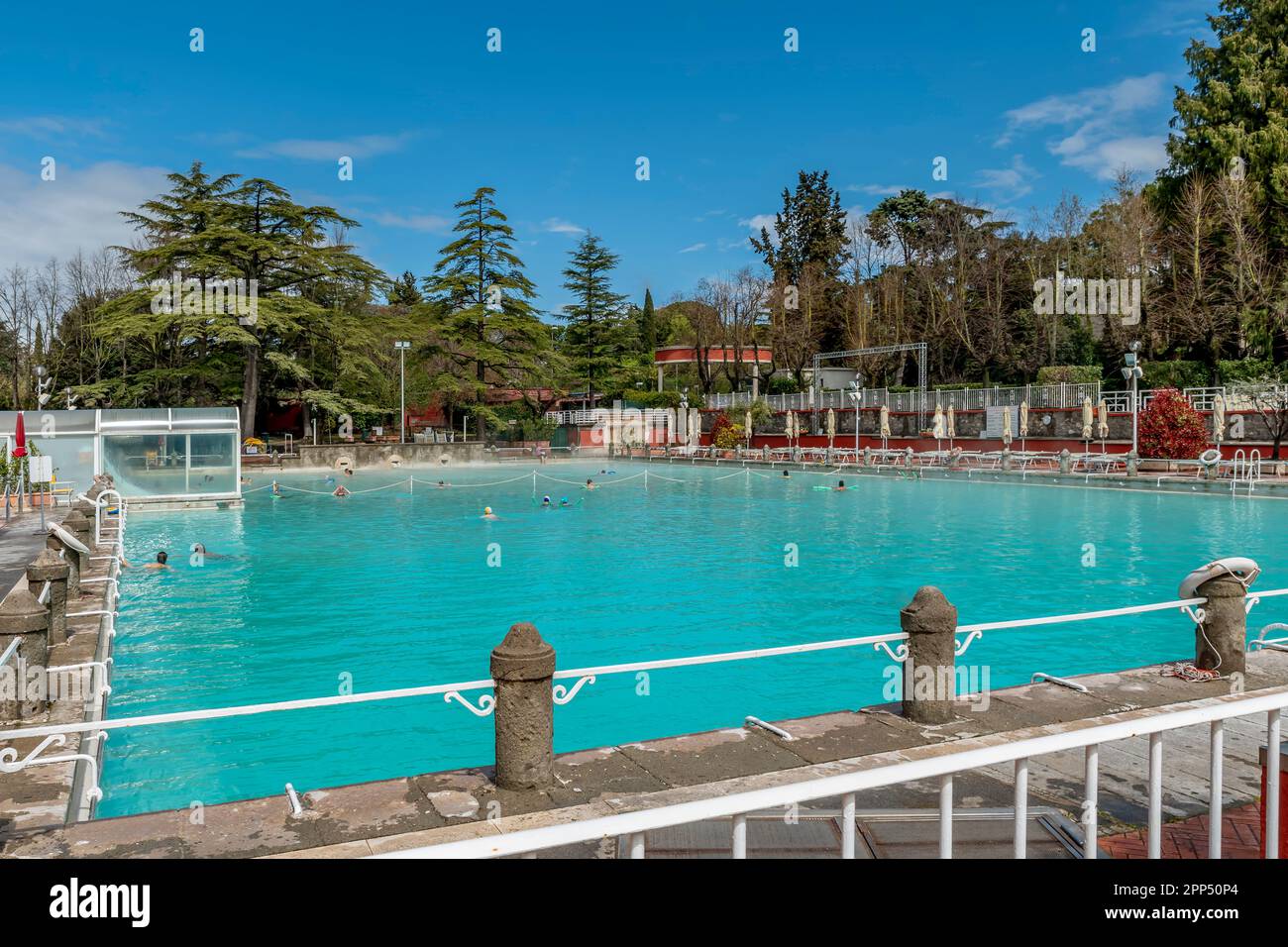Storico e monumentale piscina termale dei papi a Viterbo Foto Stock