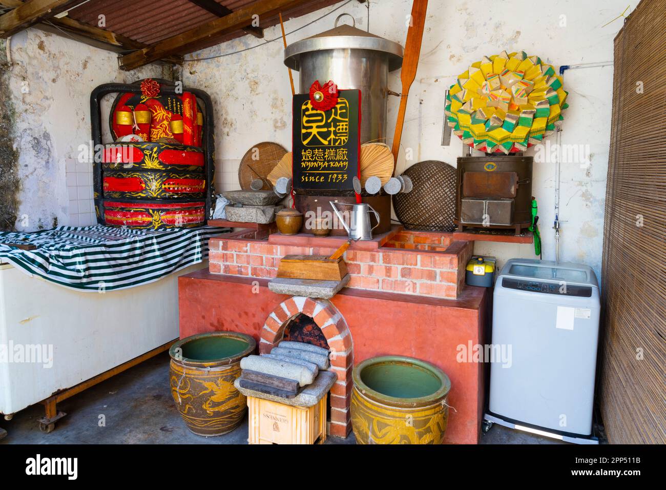 All'interno di Moh Teng Pheow; Nyonya; Kueh ristorante. George Town; Penang; Malesia. Foto Stock