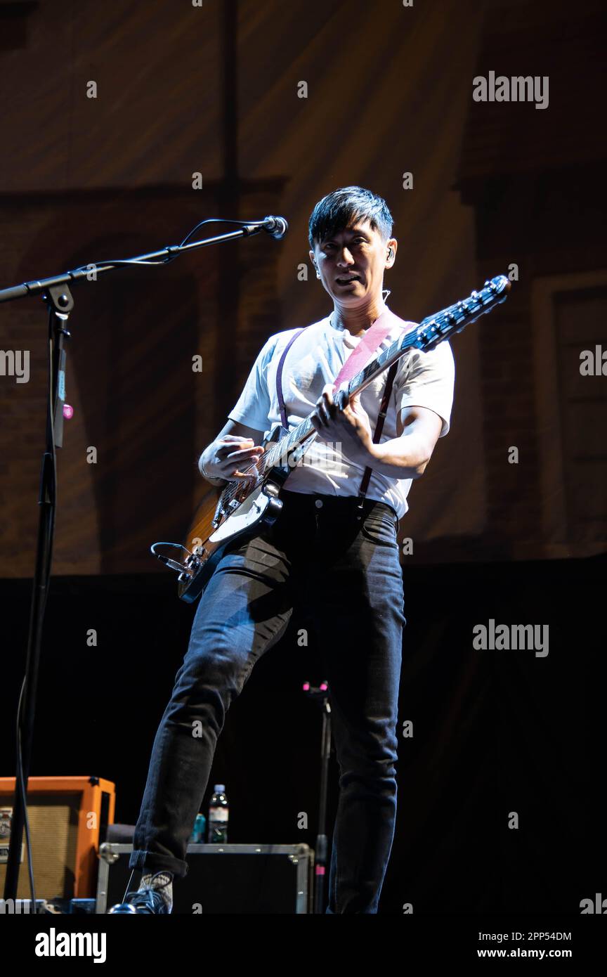 Glasgow, Regno Unito. 21st Apr, 2023. Scouting for Girls Performing at the OVO Hydro in Glasgow on His Marry Me Tour 2023 on the 21st April Credit: Glasgow Green at Winter Time/Alamy Live News Foto Stock