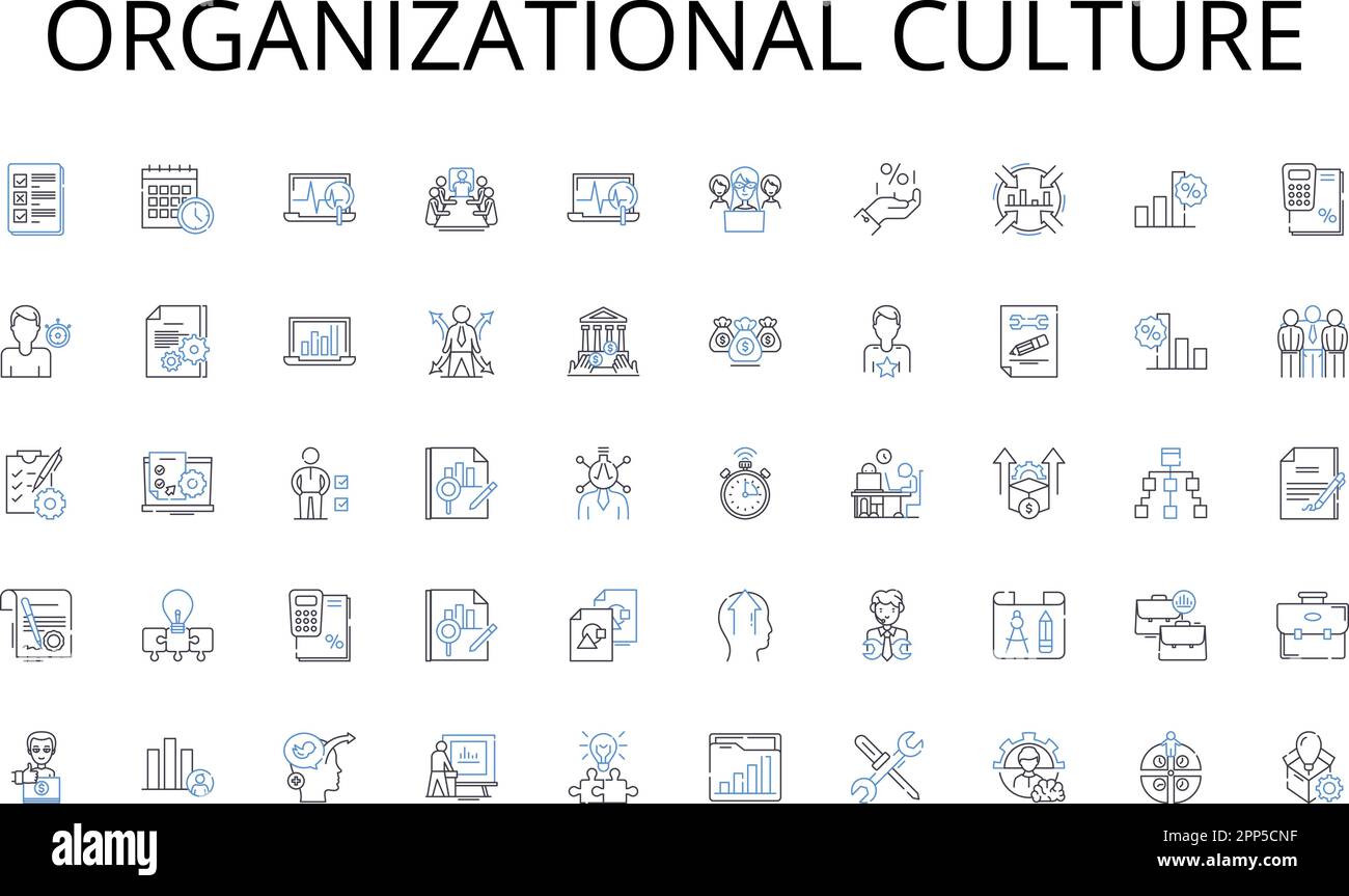 Collezione di icone della linea cultura organizzativa. Visione, Optometria, Occhiali, Screening, ottico, Rifrazione, vettore oftalmologo e lineare Illustrazione Vettoriale