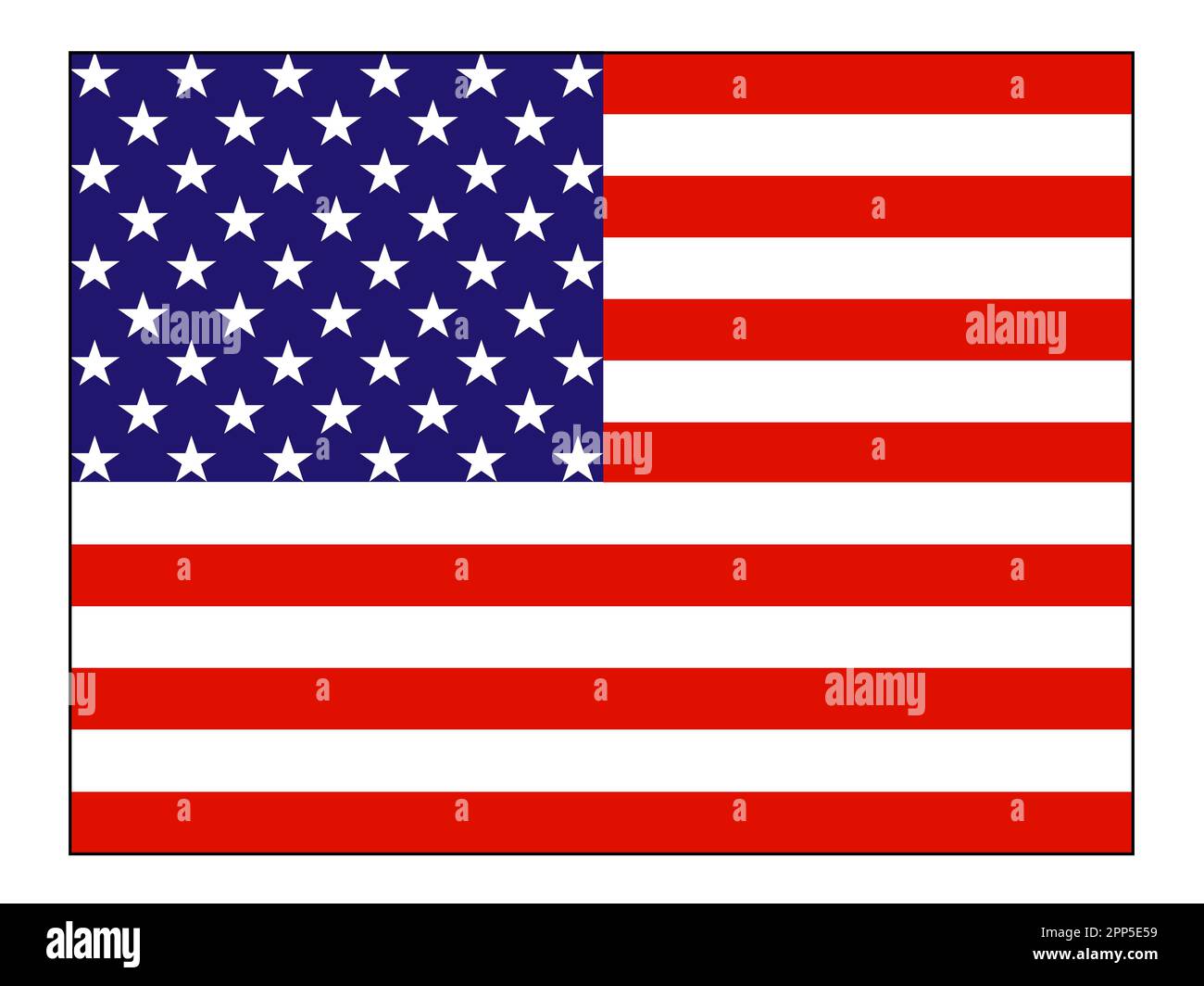 Originale e semplice vettore isolato bandiera dello Stato d'America in colori ufficiali e proporzione corretta USA Foto Stock