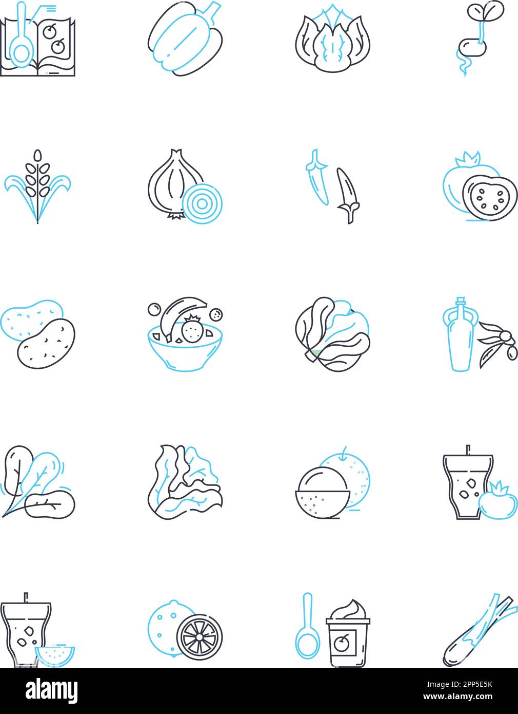 Set di icone lineari per l'agricoltura sostenibile. Conservazione, biologica, permacultura, rigenerativa, biodiversità, Salute del suolo, gas serra vettore di linea e. Illustrazione Vettoriale