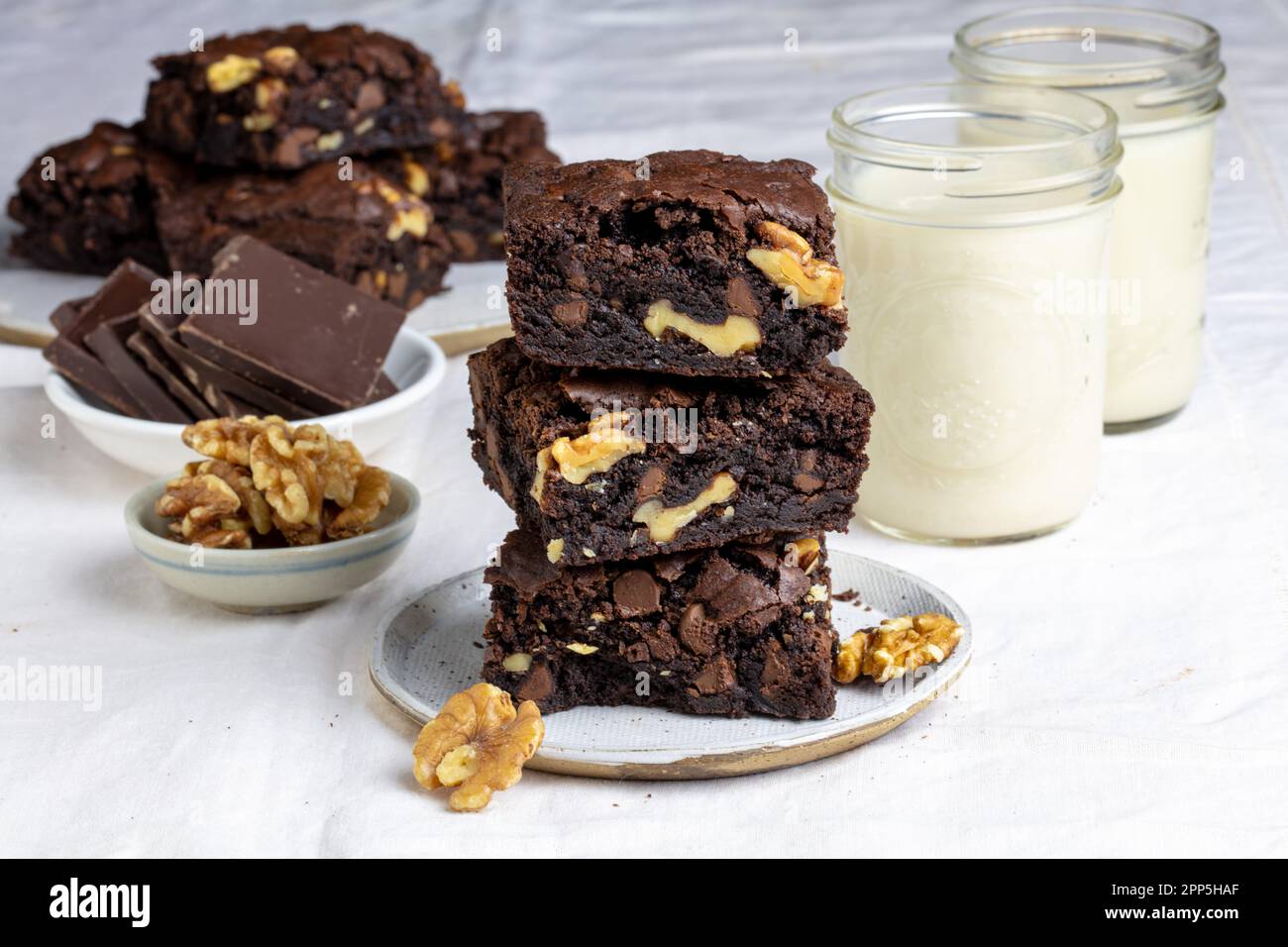 Brownie con le noci Foto Stock