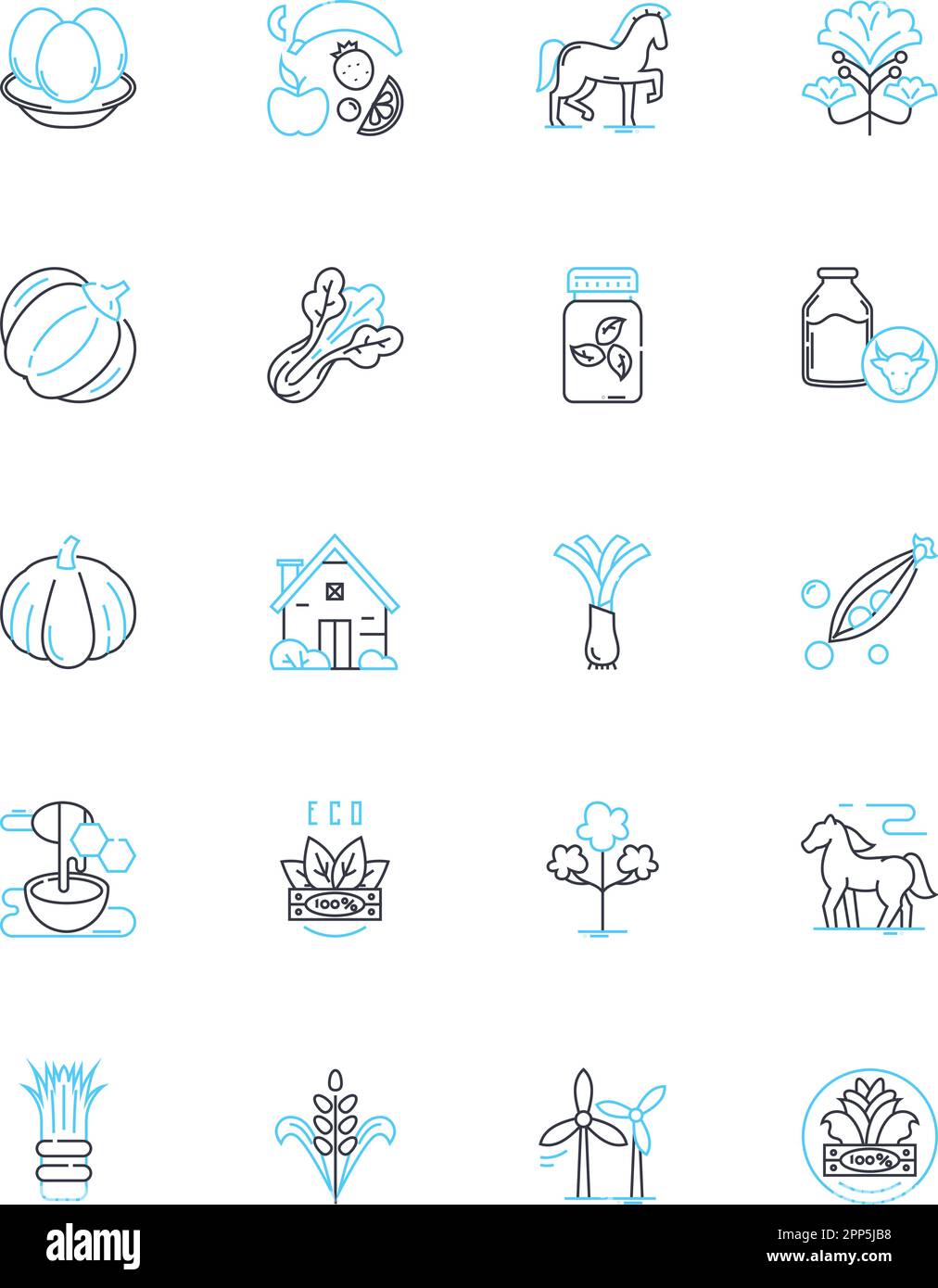 Set di icone lineari con tecnologia verde. Sostenibilità, rinnovabile, solare, eolica, geotermica, Segnali vettoriali e concettuali a basso consumo energetico ed ecocompatibili Illustrazione Vettoriale