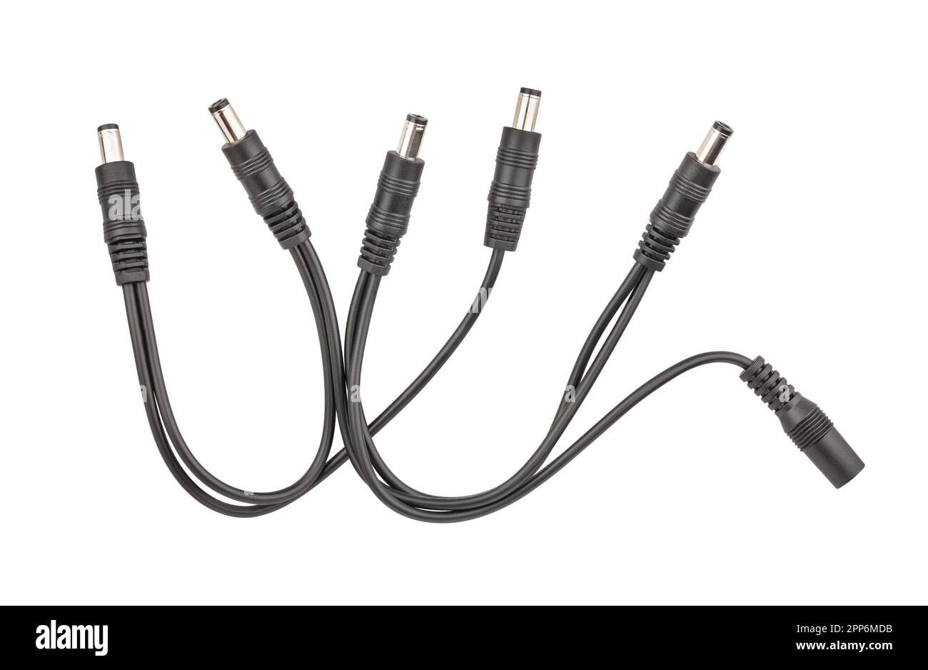 percorso dell'adattatore patch jack per cavo elettrico isolato su bianco Foto Stock