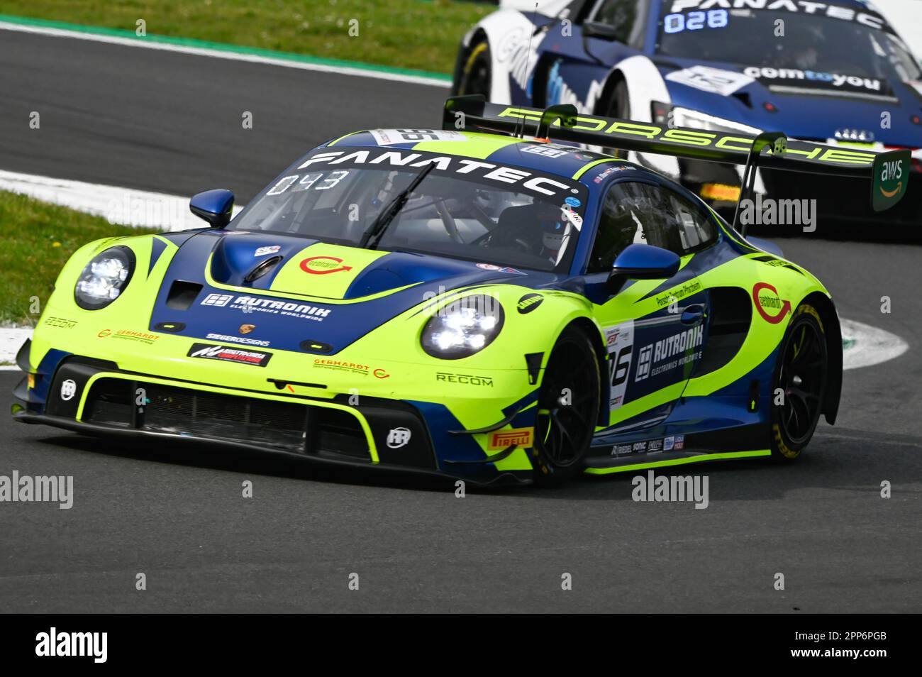 Monza, Italia. 22nd Apr, 2023. Autodromo Nazionale di Monza, Monza, Italia, 22 aprile 2023, Rutronik Racing Thomas Preining Laurin Heinrich Dennis Olsen Porsche 911 GT3 R (992) Pro durante Fanatec GT World Challenge Europe - Grand Tourism Credit: Live Media Publishing Group/Alamy Live News Foto Stock