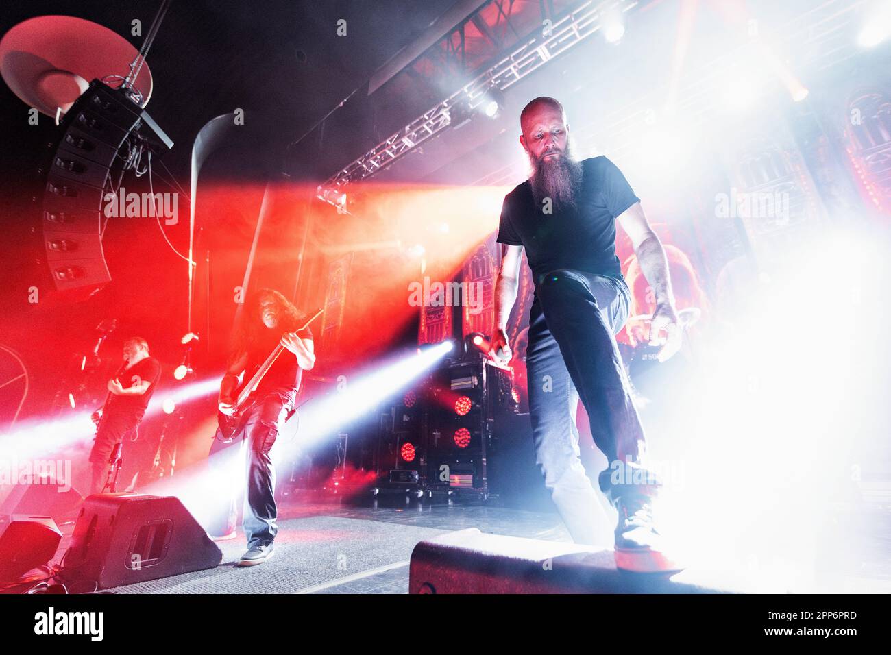 Oslo, Norvegia. 20th, aprile 2023. La band svedese Extreme Metal Meshuggah si esibisce in un concerto dal vivo presso il Sentrum Scene di Oslo. Qui il cantante Jens Kidman è visto dal vivo sul palco. (Photo credit: Gonzales Photo - Terje Dokken). Foto Stock