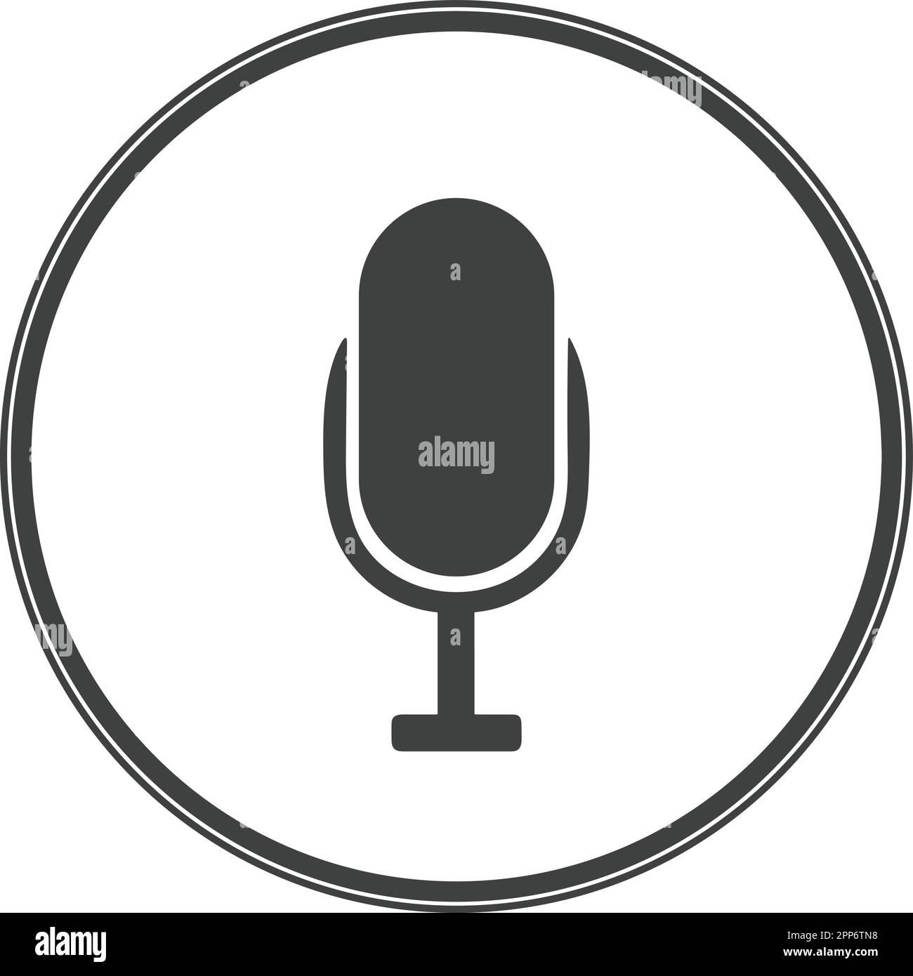 microfono nero icona di registrazione vocale microfono figura vettoriale Illustrazione Vettoriale
