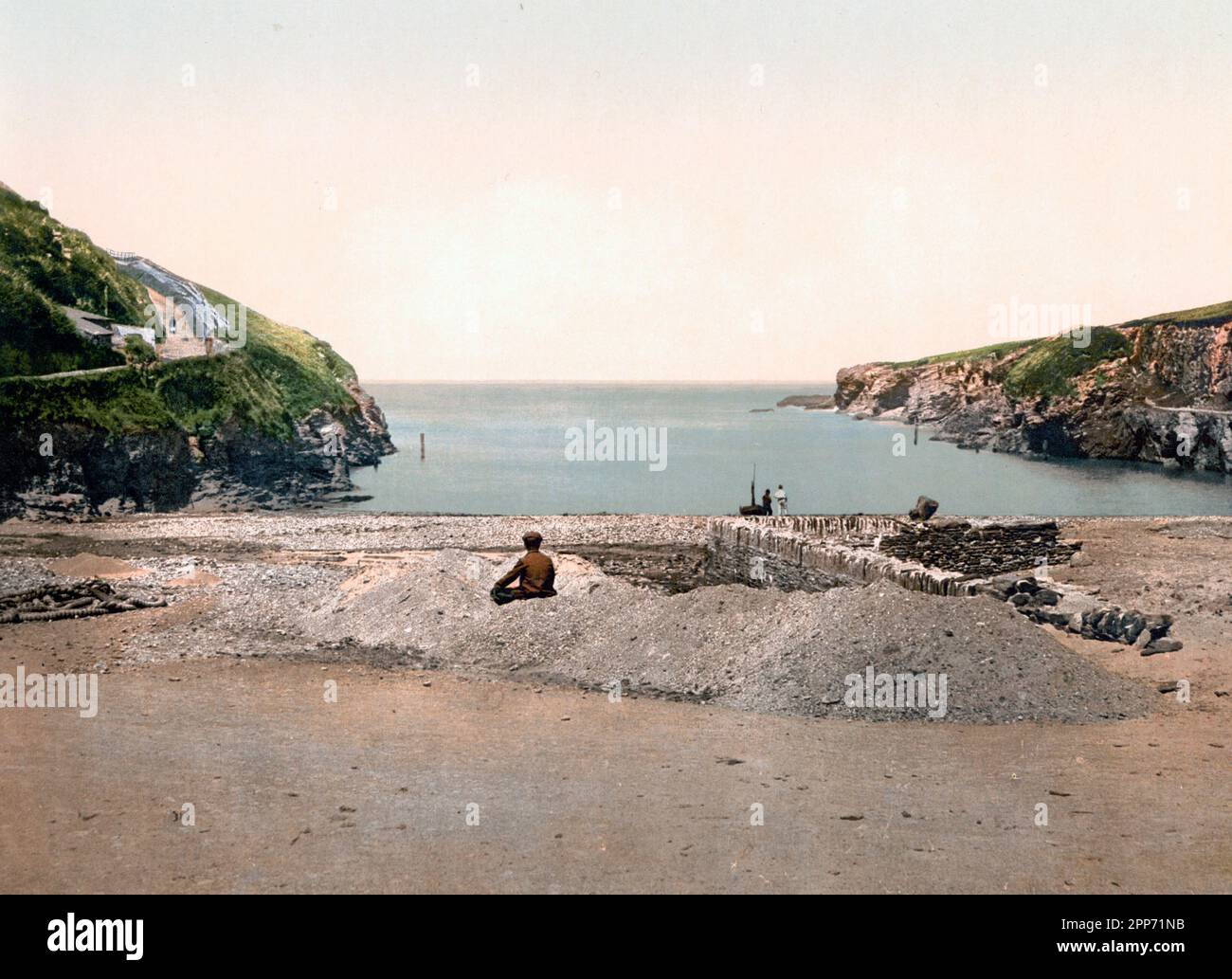 Port Isaac, Port Gavern, Cornovaglia, Inghilterra, circa 1900 Foto Stock