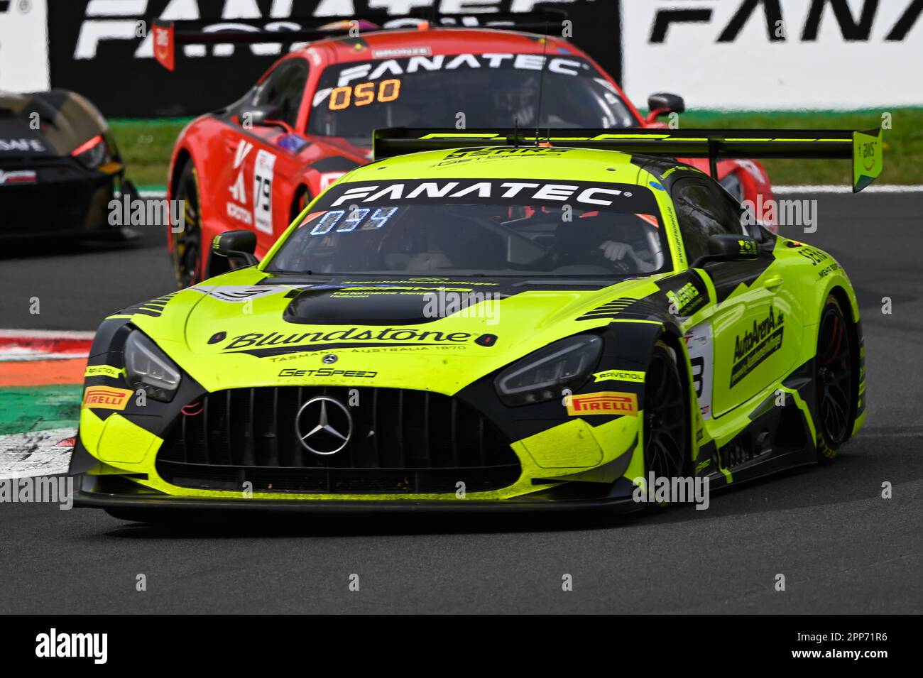 Monza, Italia. 22nd Apr, 2023. Bullitt Racing Romain Leroux Jacob Riegel Jeff Kingsley Aston Martin Vantage AMR GT3 Silver durante Fanatec GT World Challenge Europe, Grand Tourism a Monza, Italia, aprile 22 2023 Credit: Independent Photo Agency/Alamy Live News Foto Stock