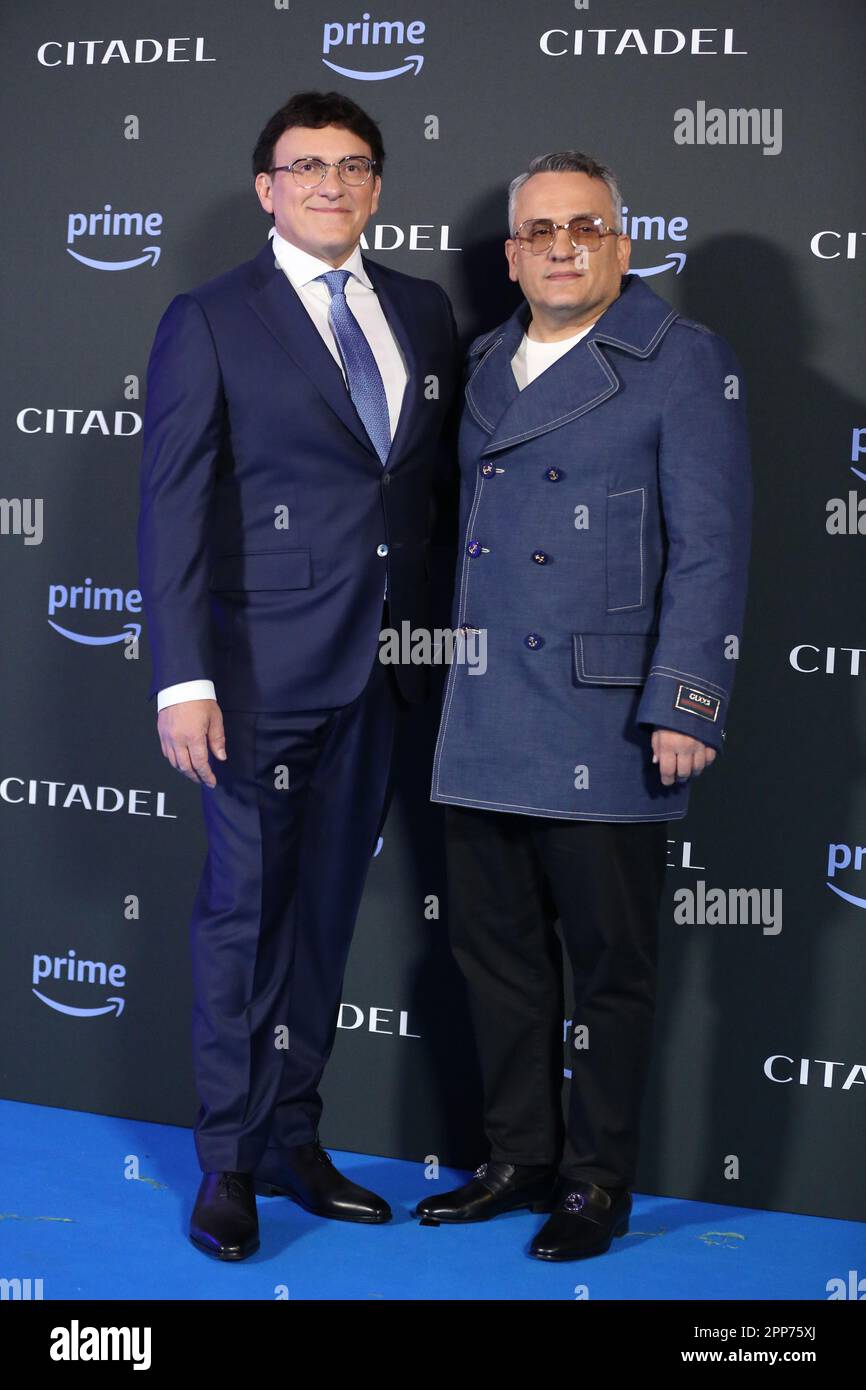 IL CINEMA SPAZIALE – MODERNO ROMA , roma, Italia, 21 aprile 2023, Anthony Russo + Angela Russo-Otstot durante la fotocall Cittadella - News Foto Stock