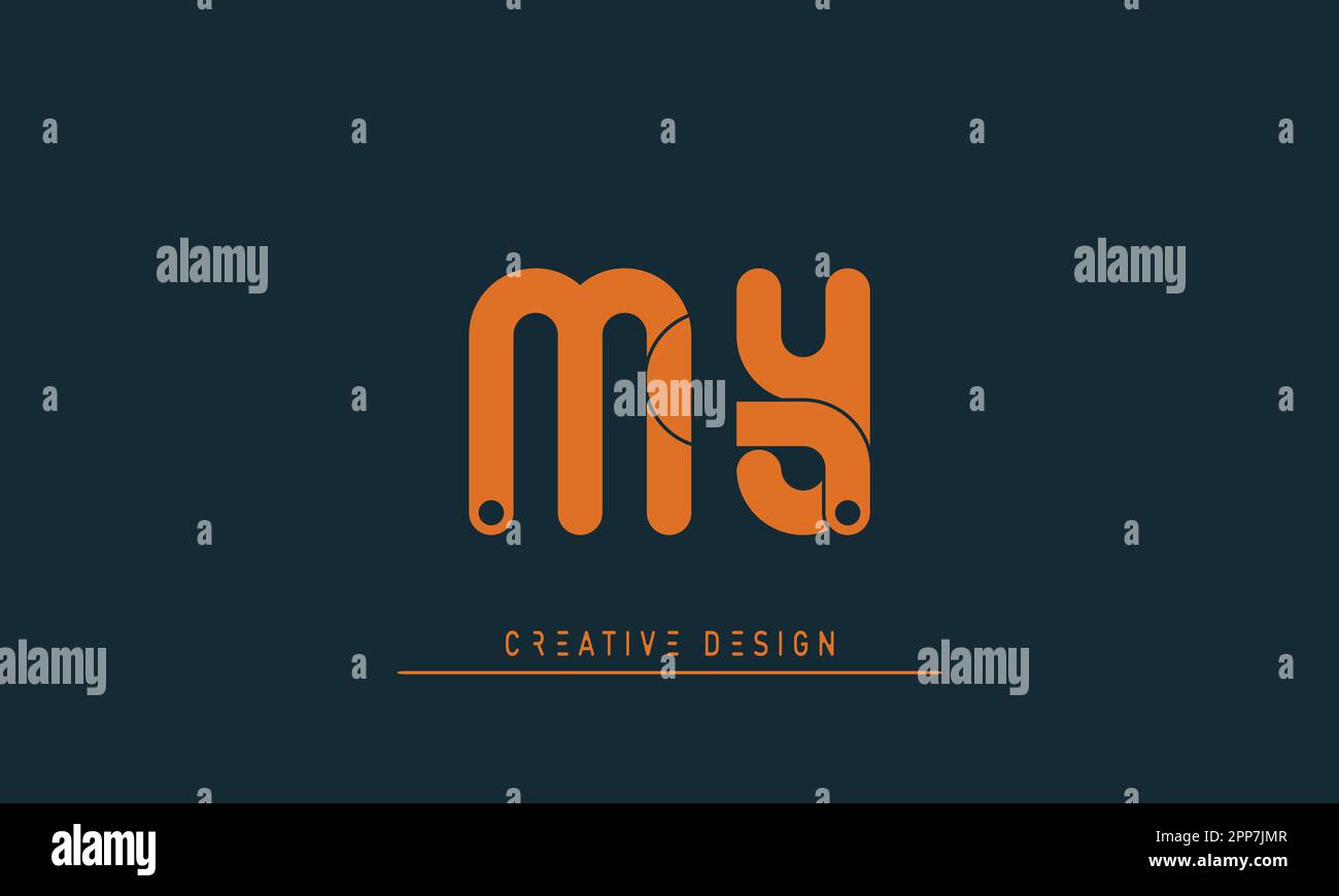 Lettere alfabetiche logo creativo moderno MY , YM Illustrazione Vettoriale