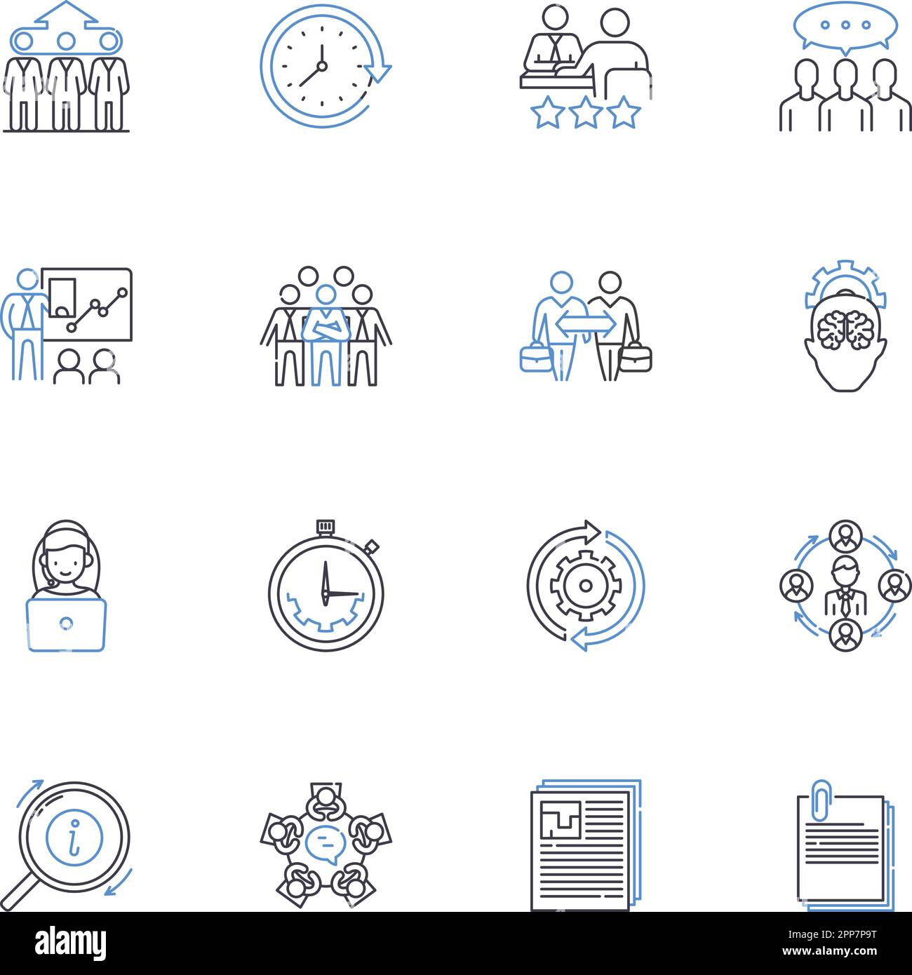 Progettazione creatività linea icone raccolta. Ideazione, innovazione, brainstorming, progettazione, strategia, Esecuzione, inventiva vettoriale e lineare Illustrazione Vettoriale