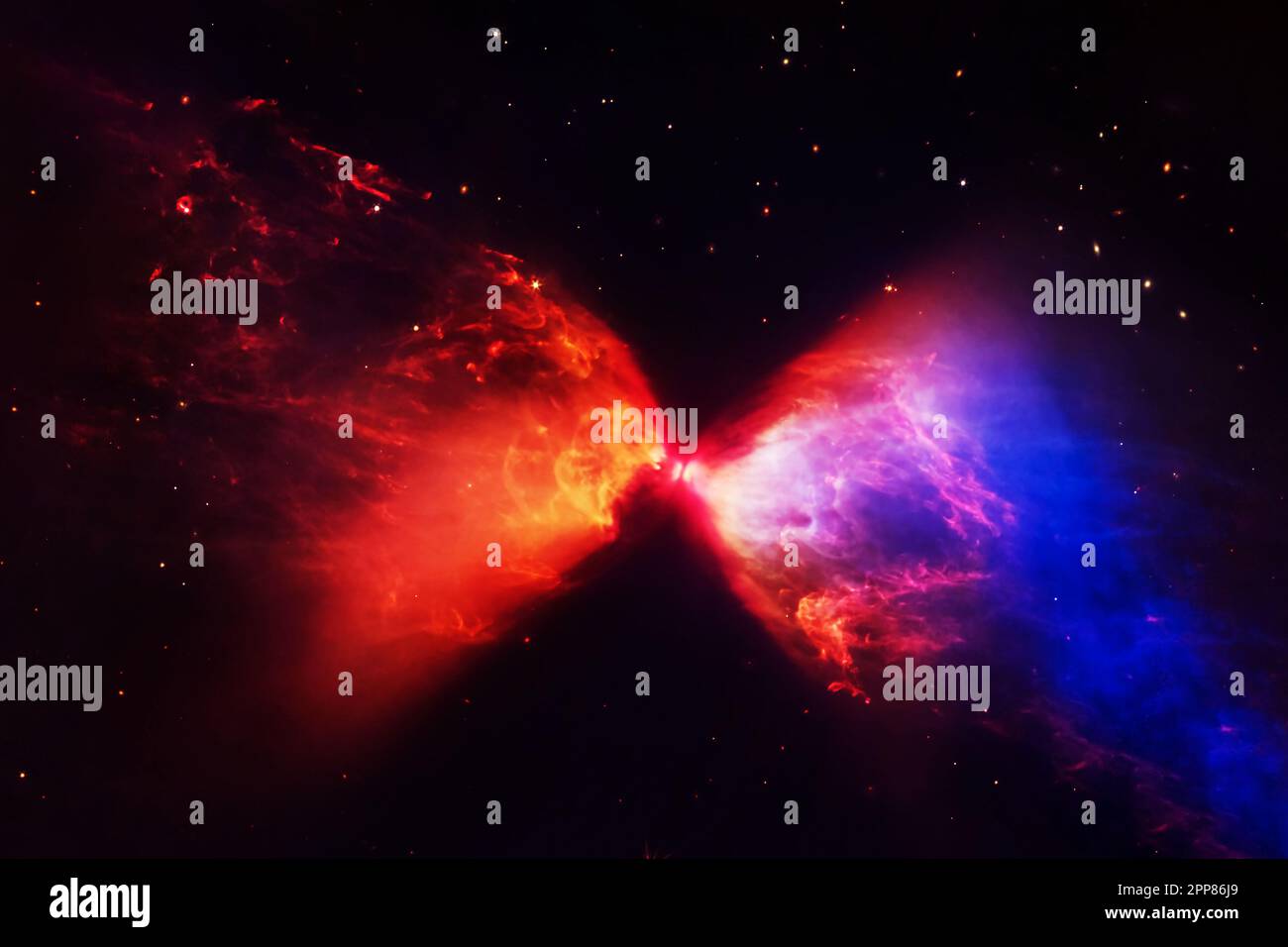 Una nebulosa cosmica simile ad una farfalla. Elementi di questa immagine fornito NASA. Foto di alta qualità Foto Stock