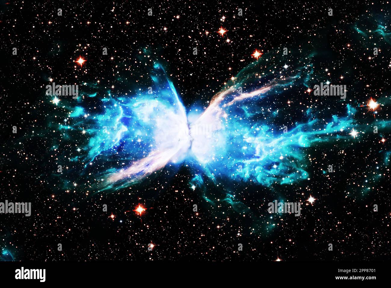 Una nebulosa cosmica simile ad una farfalla. Elementi di questa immagine fornito NASA. Foto Stock