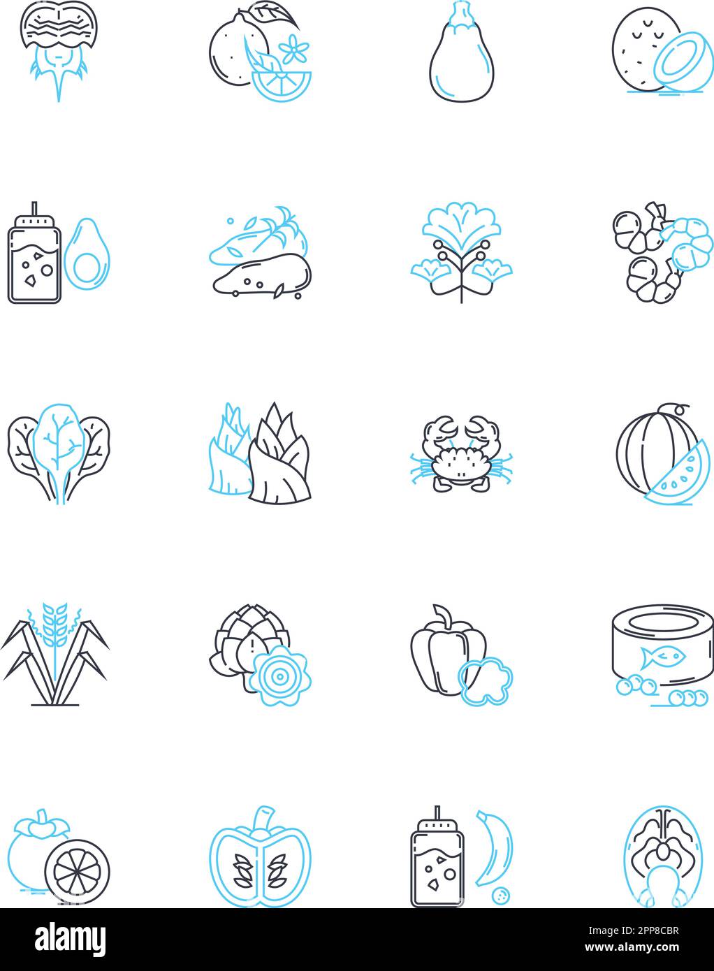 Set di icone lineari Zero Waste. Sostenibilità, riciclando, riducendo in concime organico, riutilizzabile, minimalismo, Consumo, conservazione vettore di linea e segnali di concetto Illustrazione Vettoriale