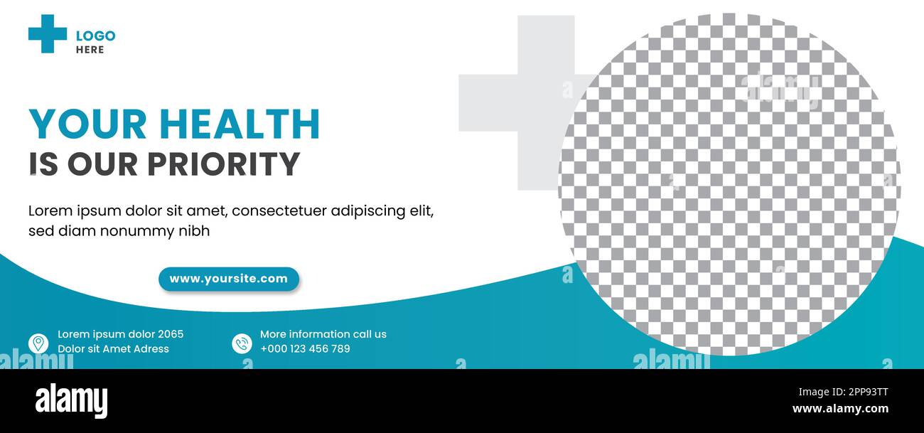 Banner salute per il web, design di copertina sociale Illustrazione Vettoriale