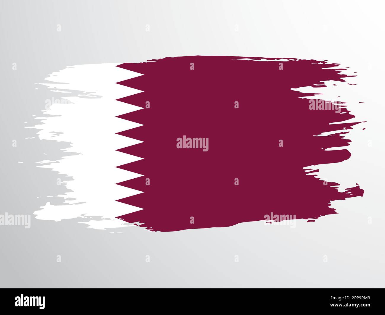 Flag vettore pennello del Qatar Illustrazione Vettoriale