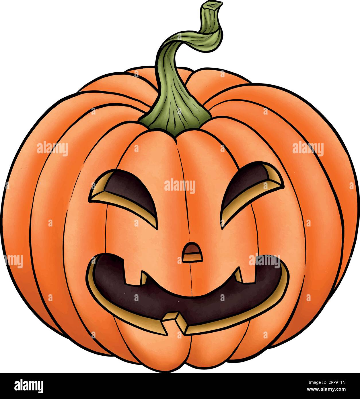 Set vettoriale di zucche di Halloween. Illustrazioni di Haloween Jack o'Lantern. Decorazioni spoky. Illustrazione Vettoriale