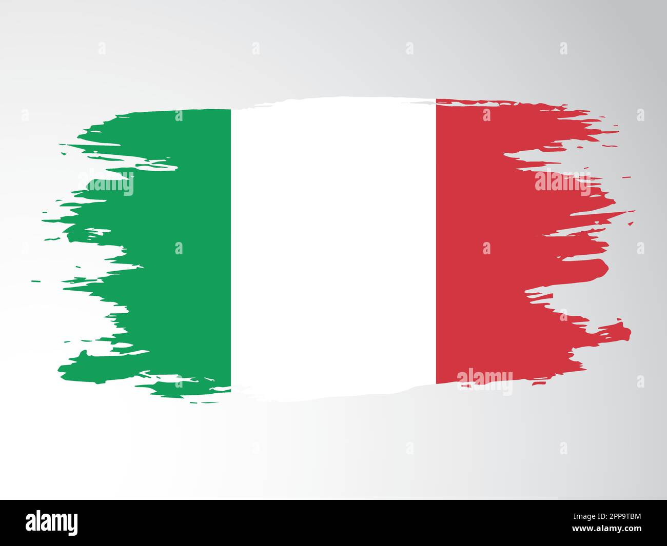 Bandiera vettoriale d'Italia disegnata con un pennello Illustrazione Vettoriale