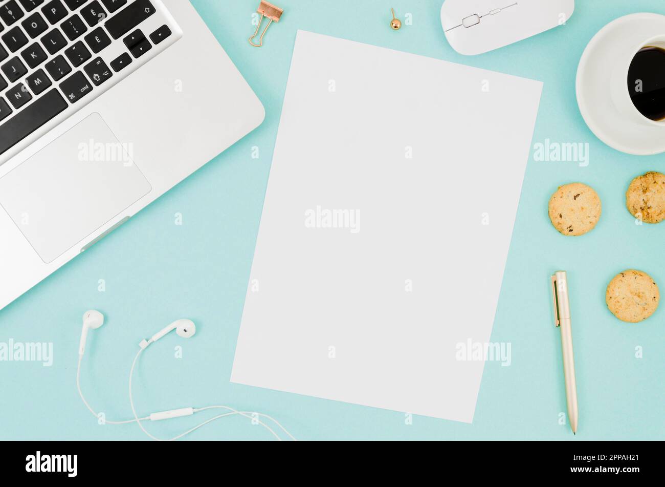 Notebook mockup di carta piatto 2 Foto Stock