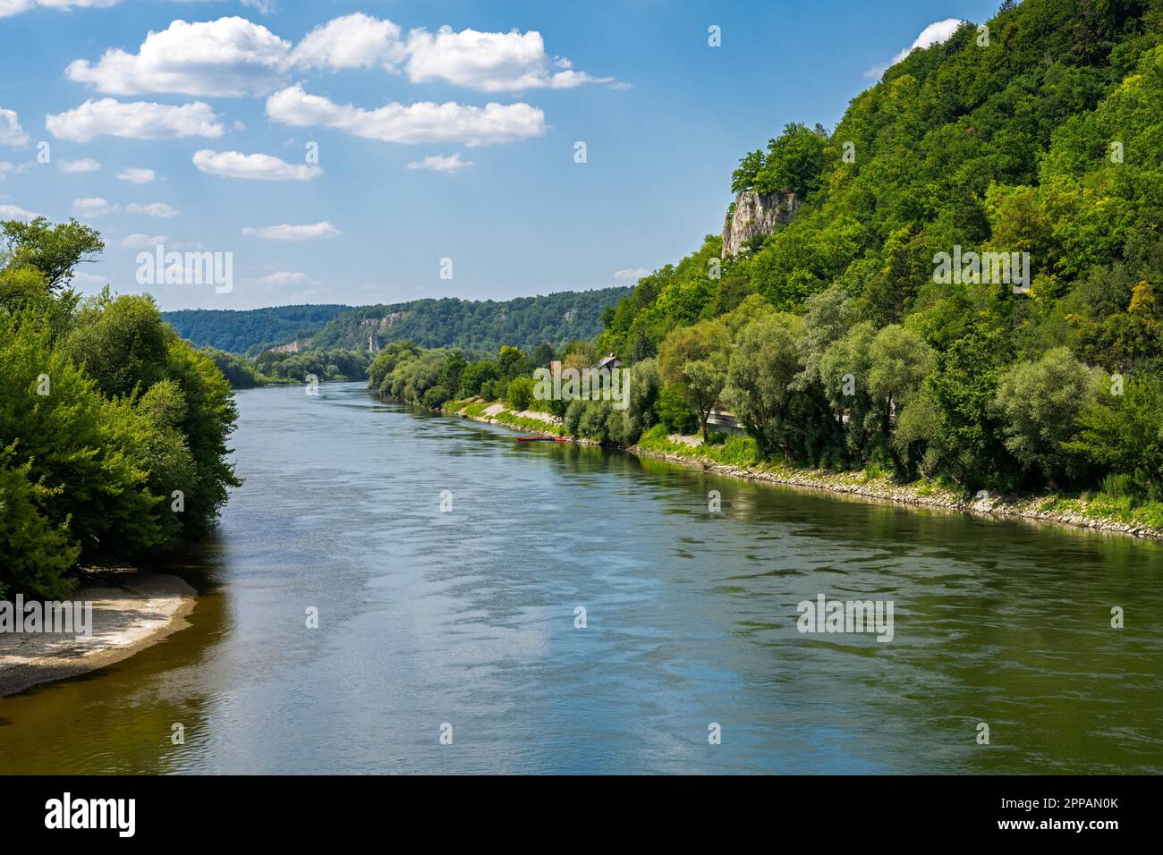 Paesaggio idilliaco sul Danubio in Baviera Foto Stock